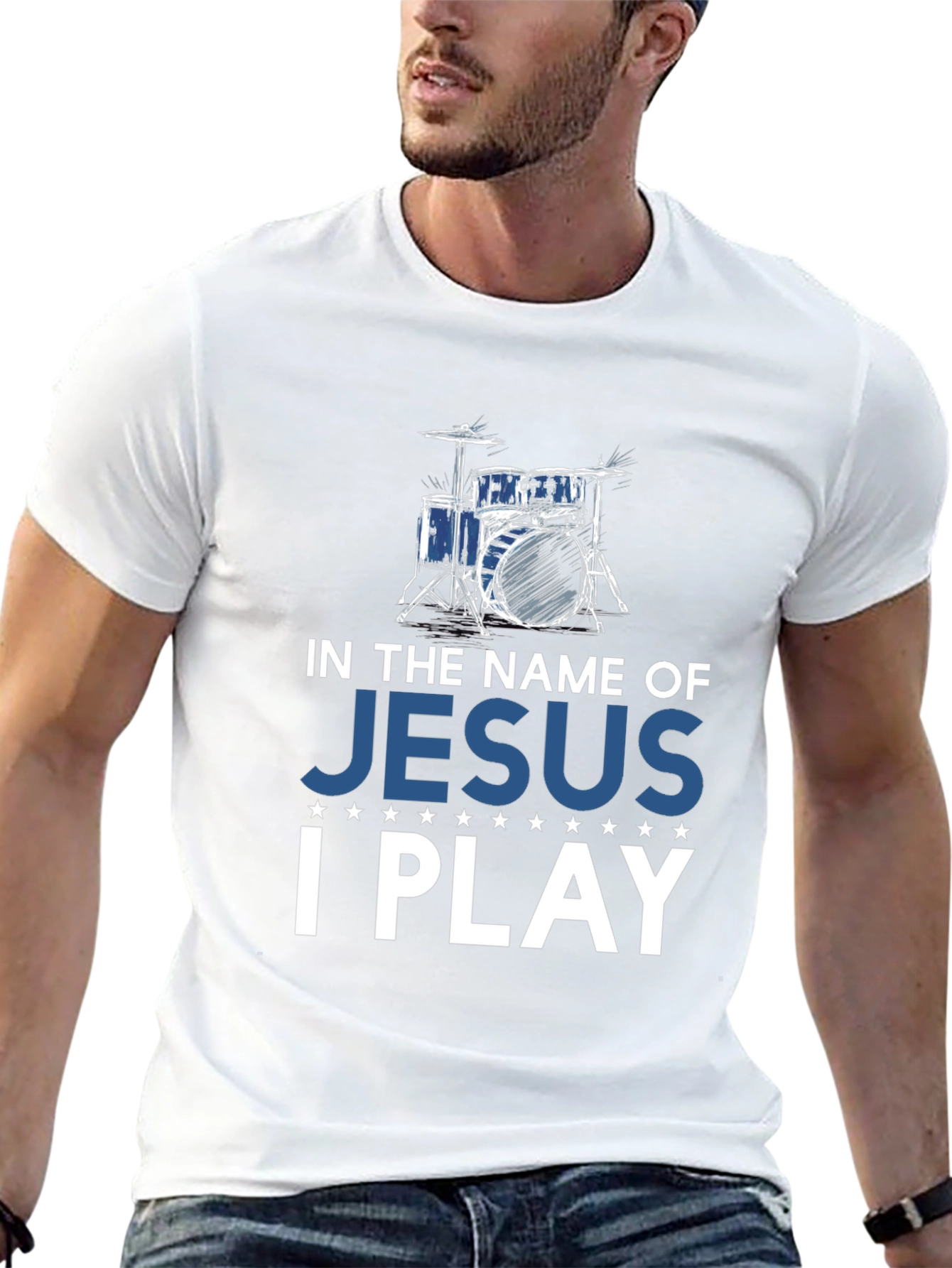 In the Name of Jesus I Play Drummer T-Shirt