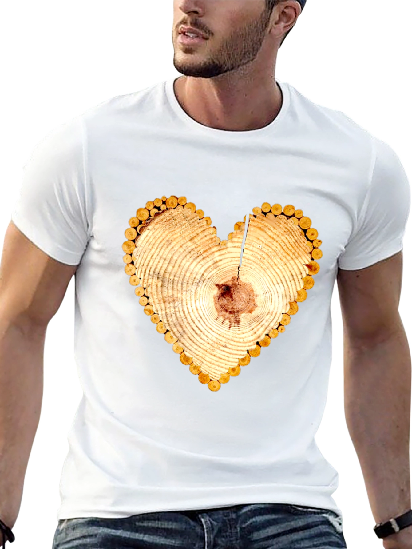 Heart Wood Slice Graphic Tee