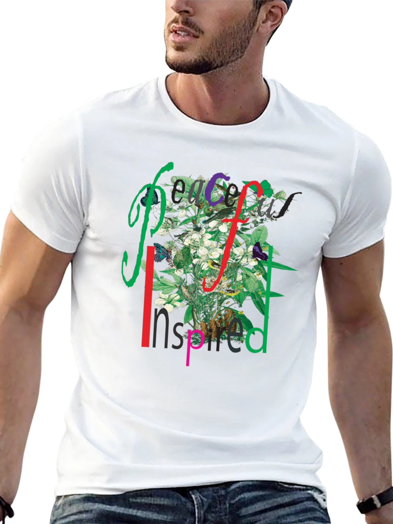 Peace Inspired Floral Graphic T-Shirt