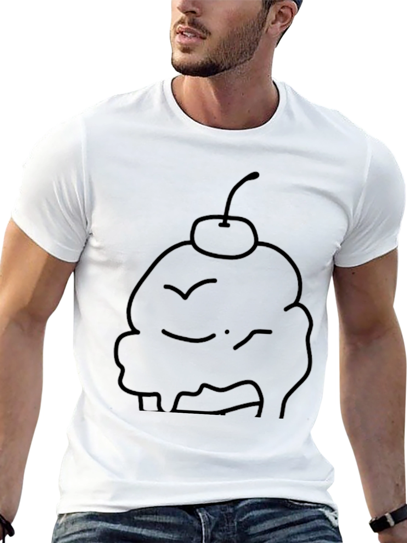 Cupcake Graphic Tee - Black Cotton T-Shirt
