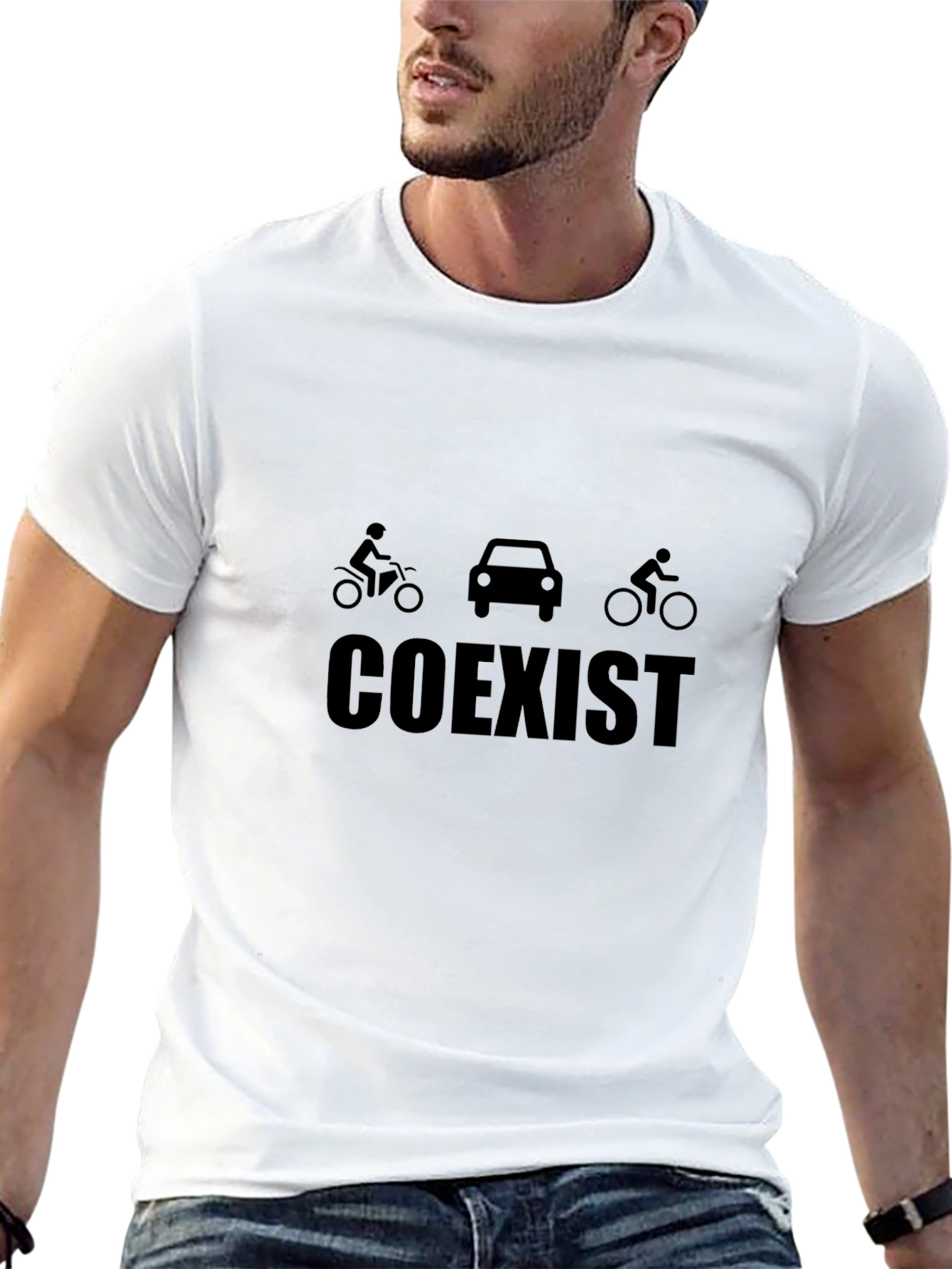 Coexist Graphic Tee - Black Cotton Blend Shirt