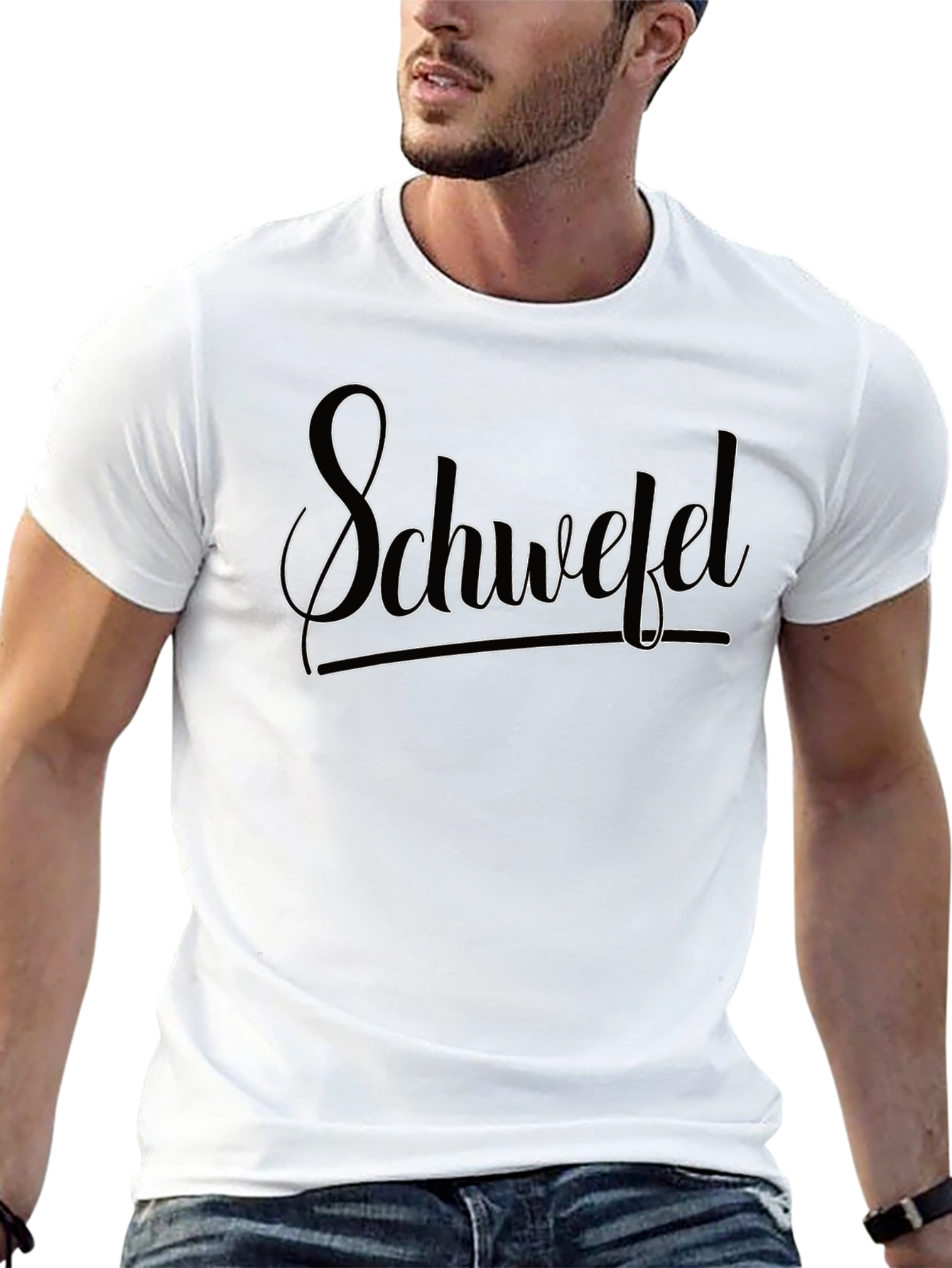 Schwefel Text Design Black T-Shirt