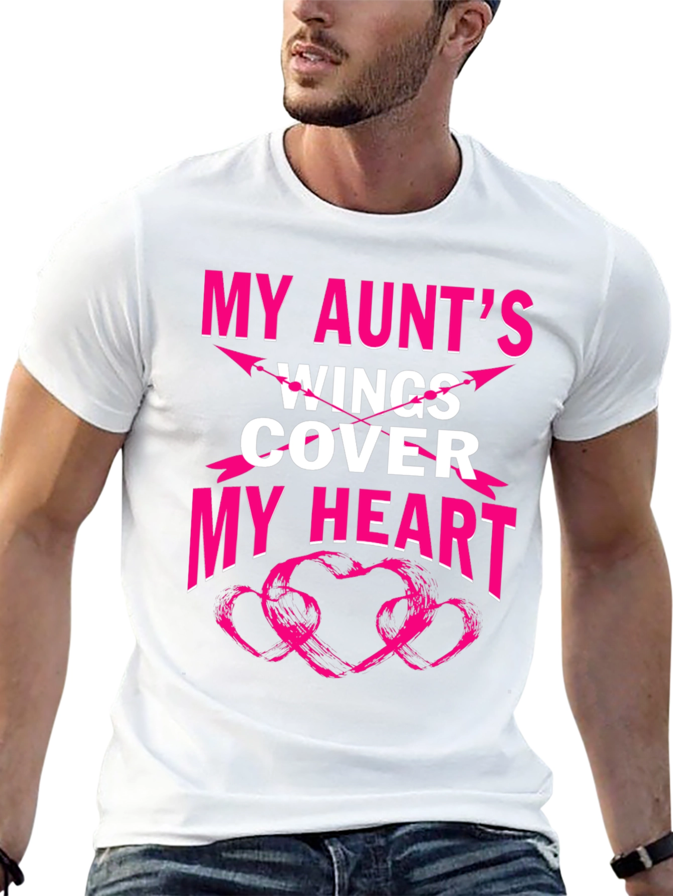 My Aunts Wings Cover My Heart Graphic T-Shirt