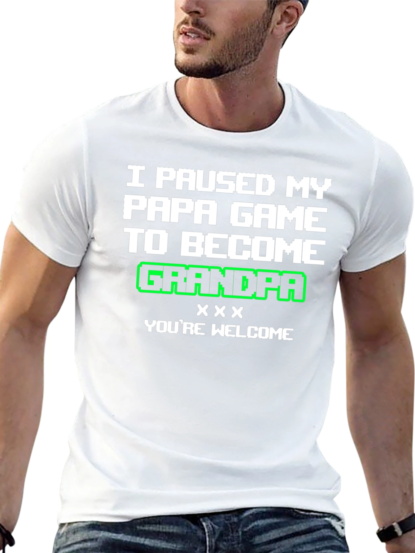 Gamer Grandpa T-Shirt - I Paused My Game