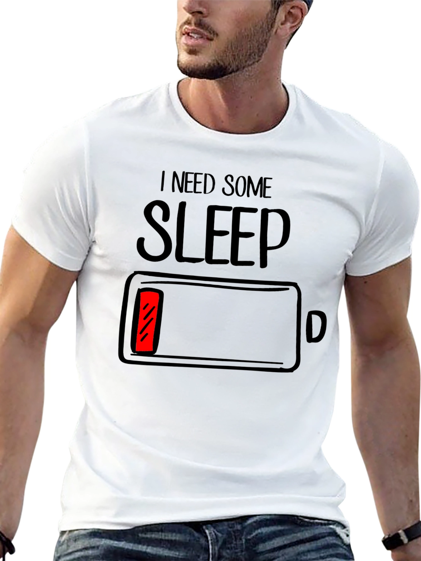 I Need Sleep Battery Low Graphic T-Shirt