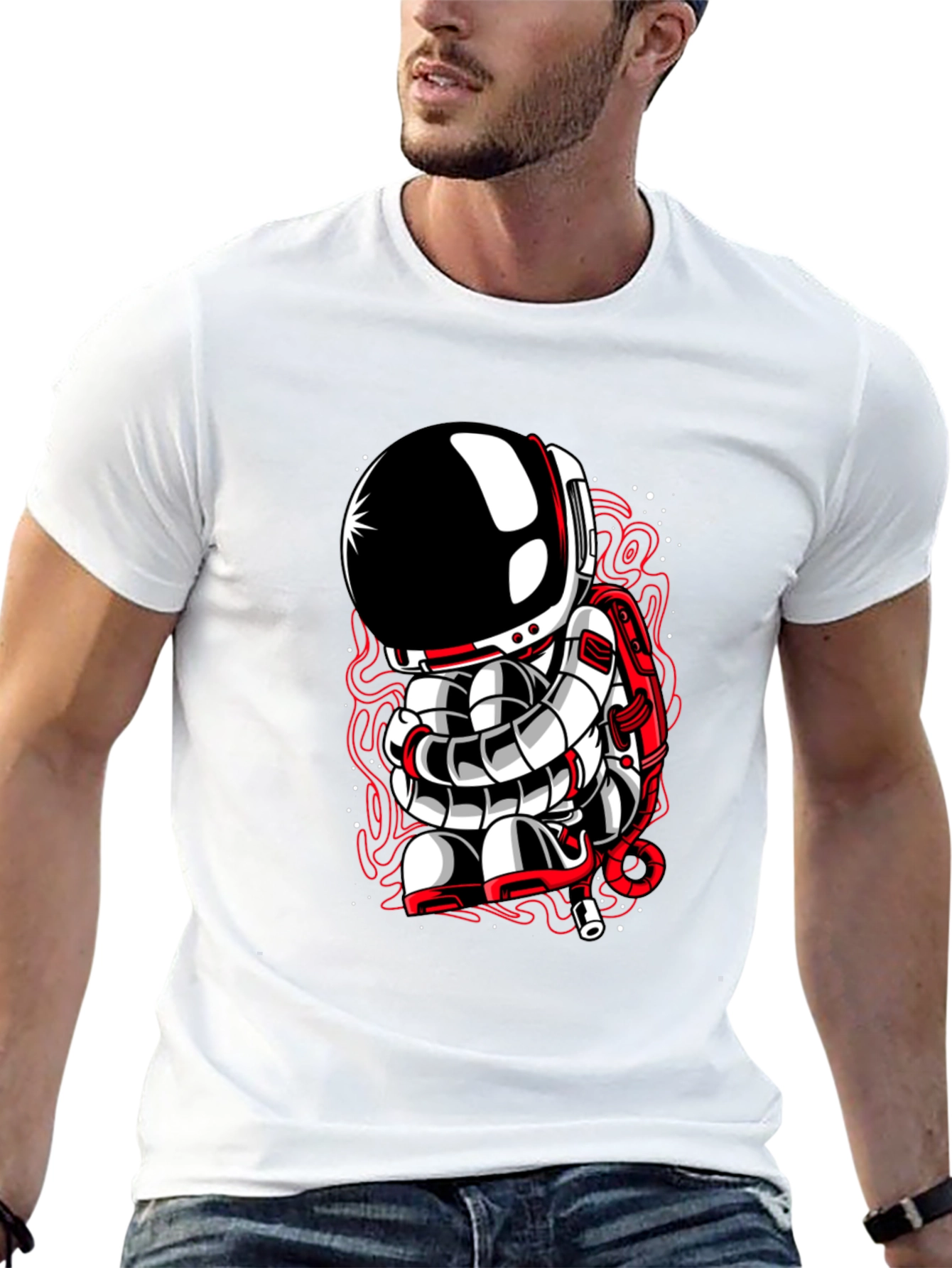 Astronaut Graphic Tee - Unique Spaceman Design