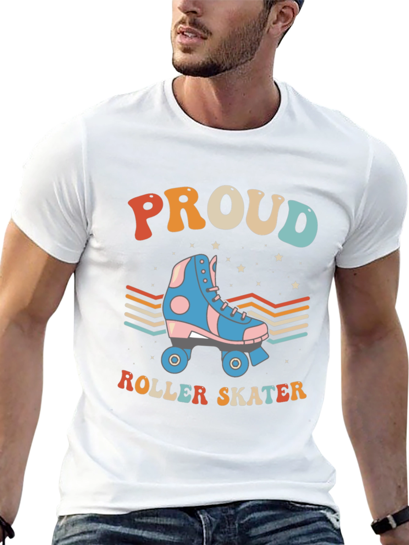 Proud Roller Skater Graphic Tee Retro Style T-Shirt