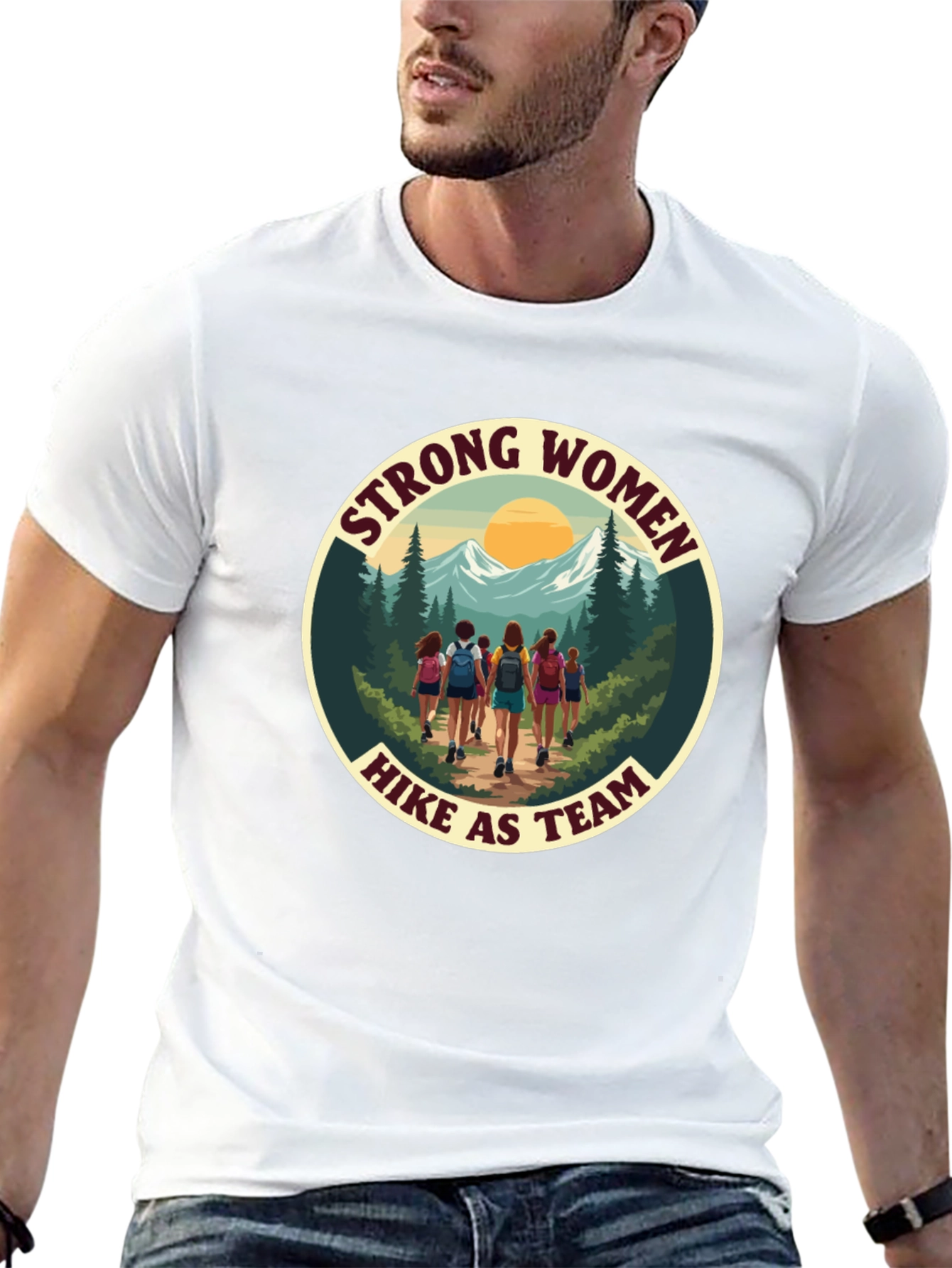Strong Women Hike as Team Black T-Shirt