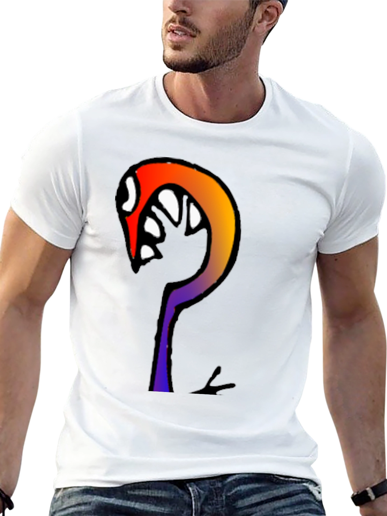 Abstract Graphic Print Black Cotton T-Shirt