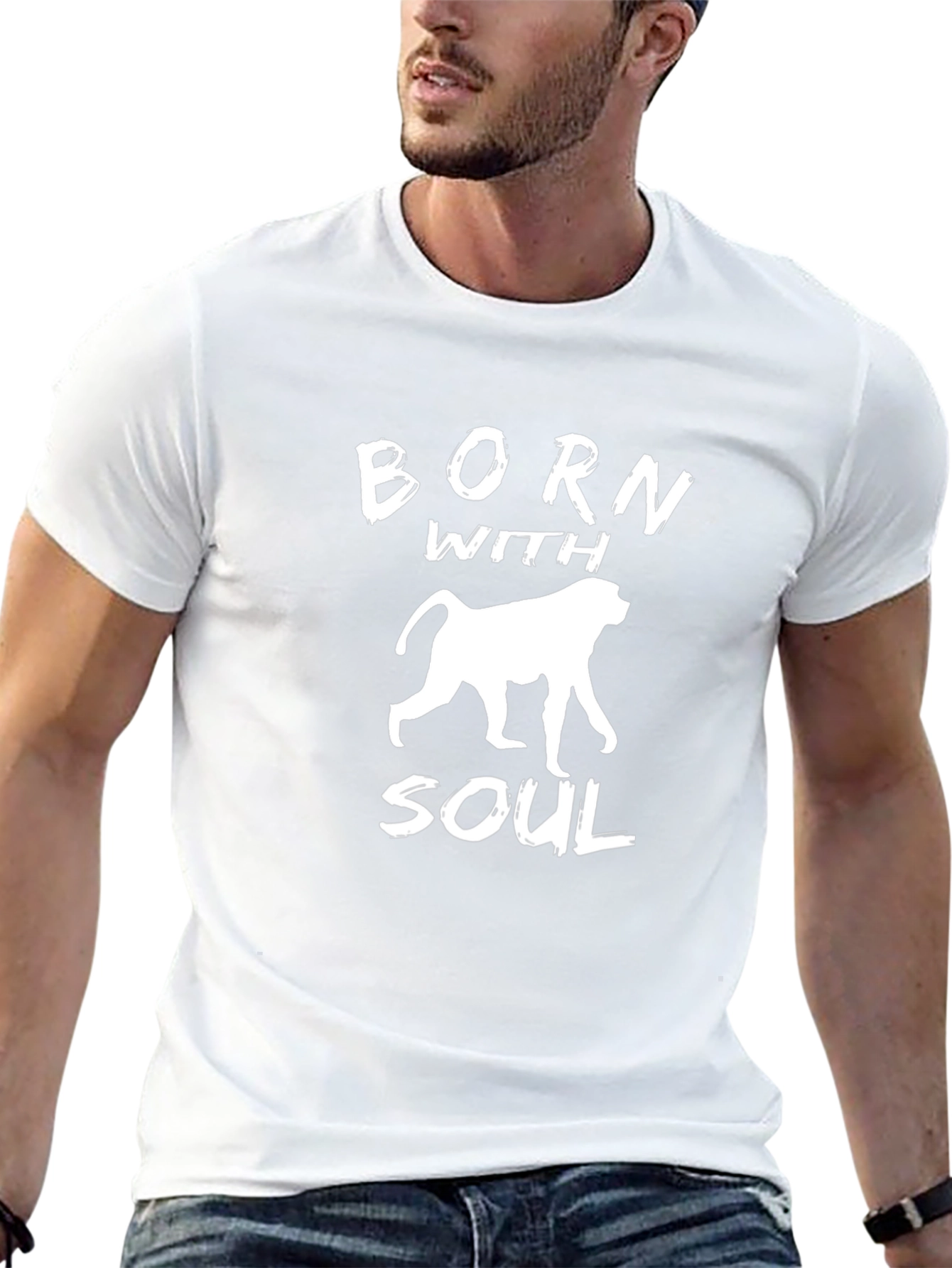 Born With Soul Monkey Graphic T-Shirt