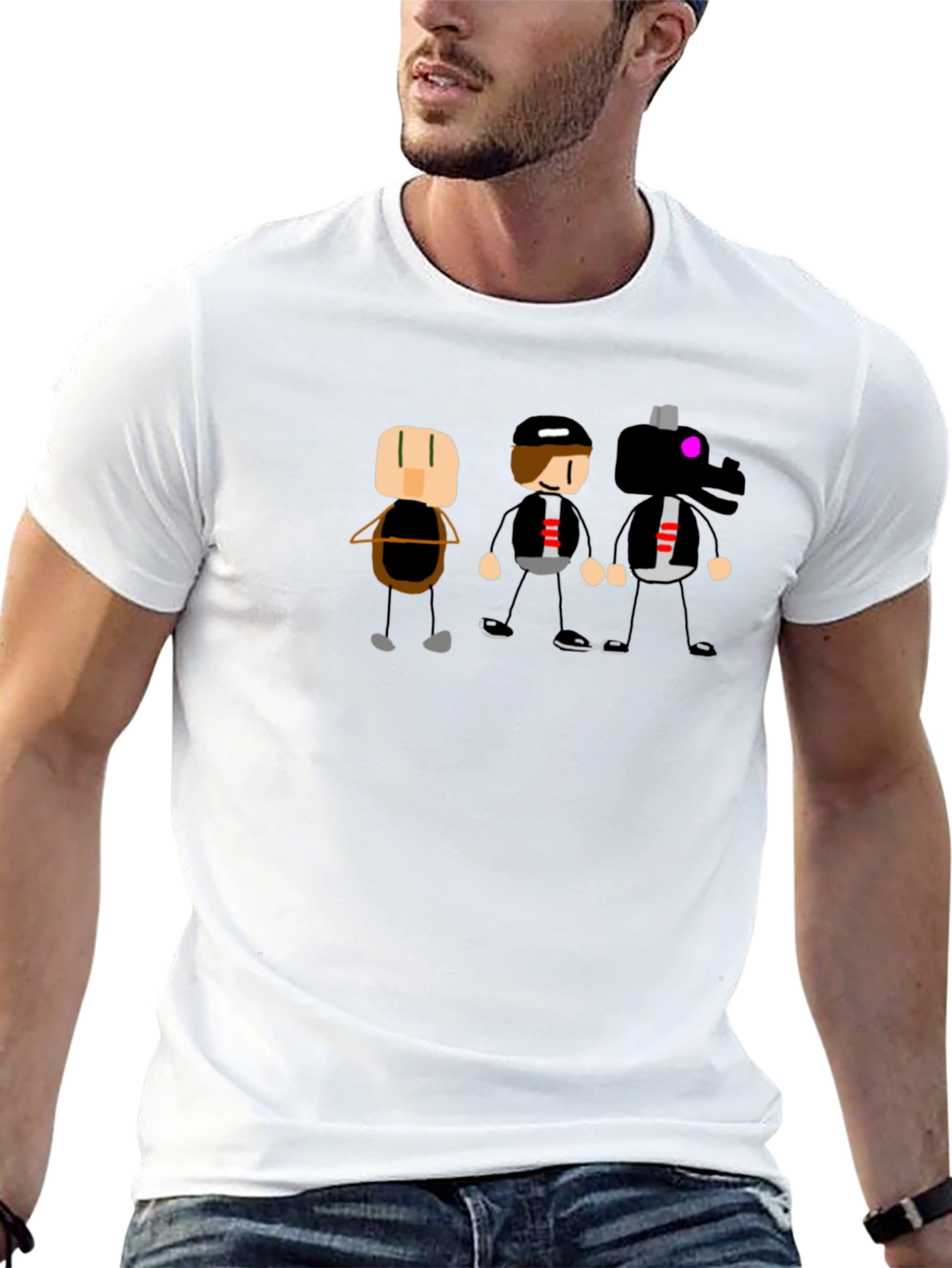 Minecraft-Style Graphic Print T-Shirt