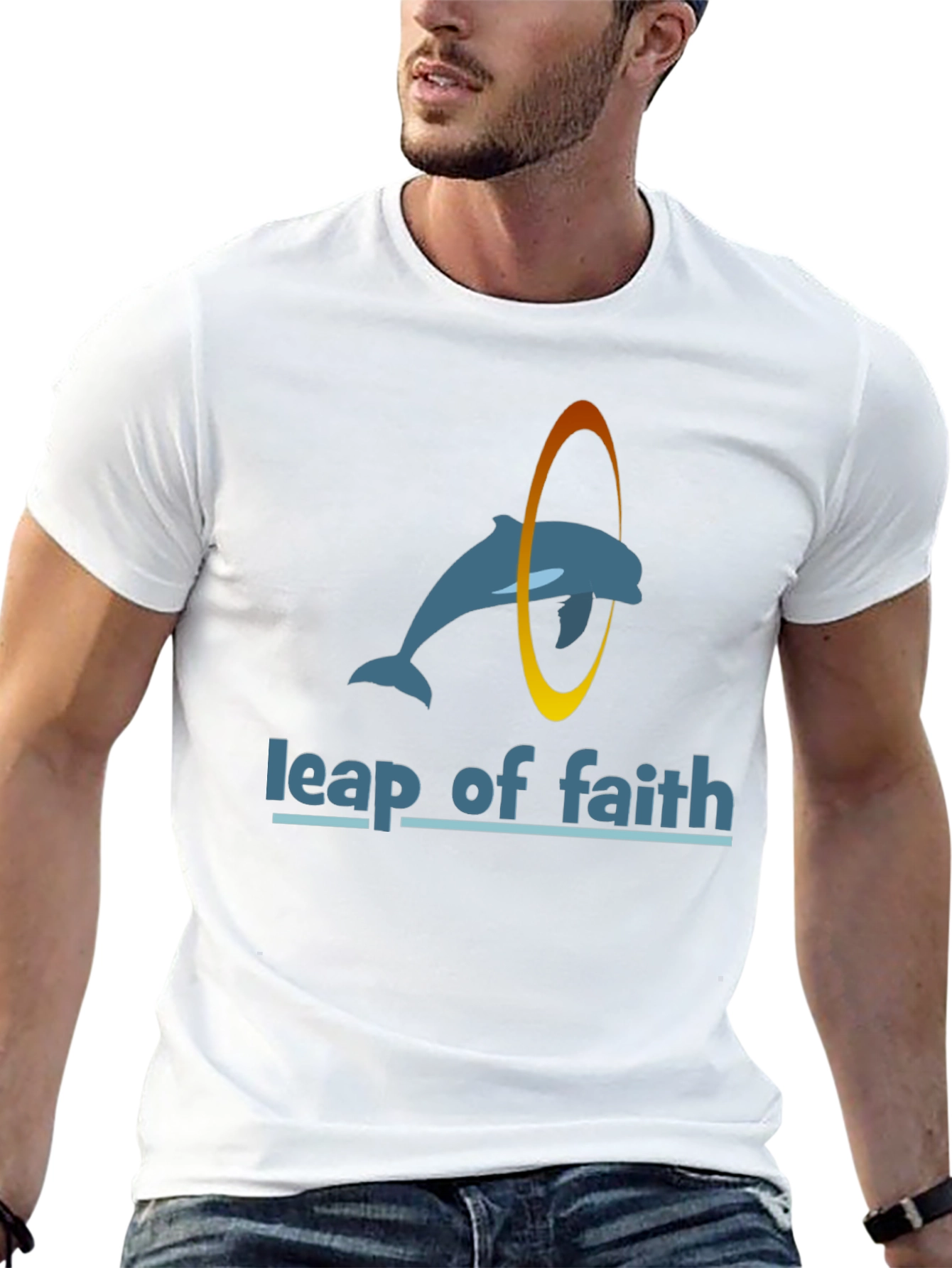 Leap of Faith Dolphin Black T-Shirt