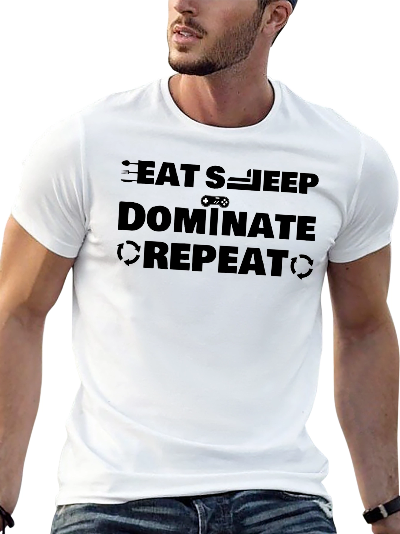 Eat Sleep Dominate Repeat Graphic T-Shirt
