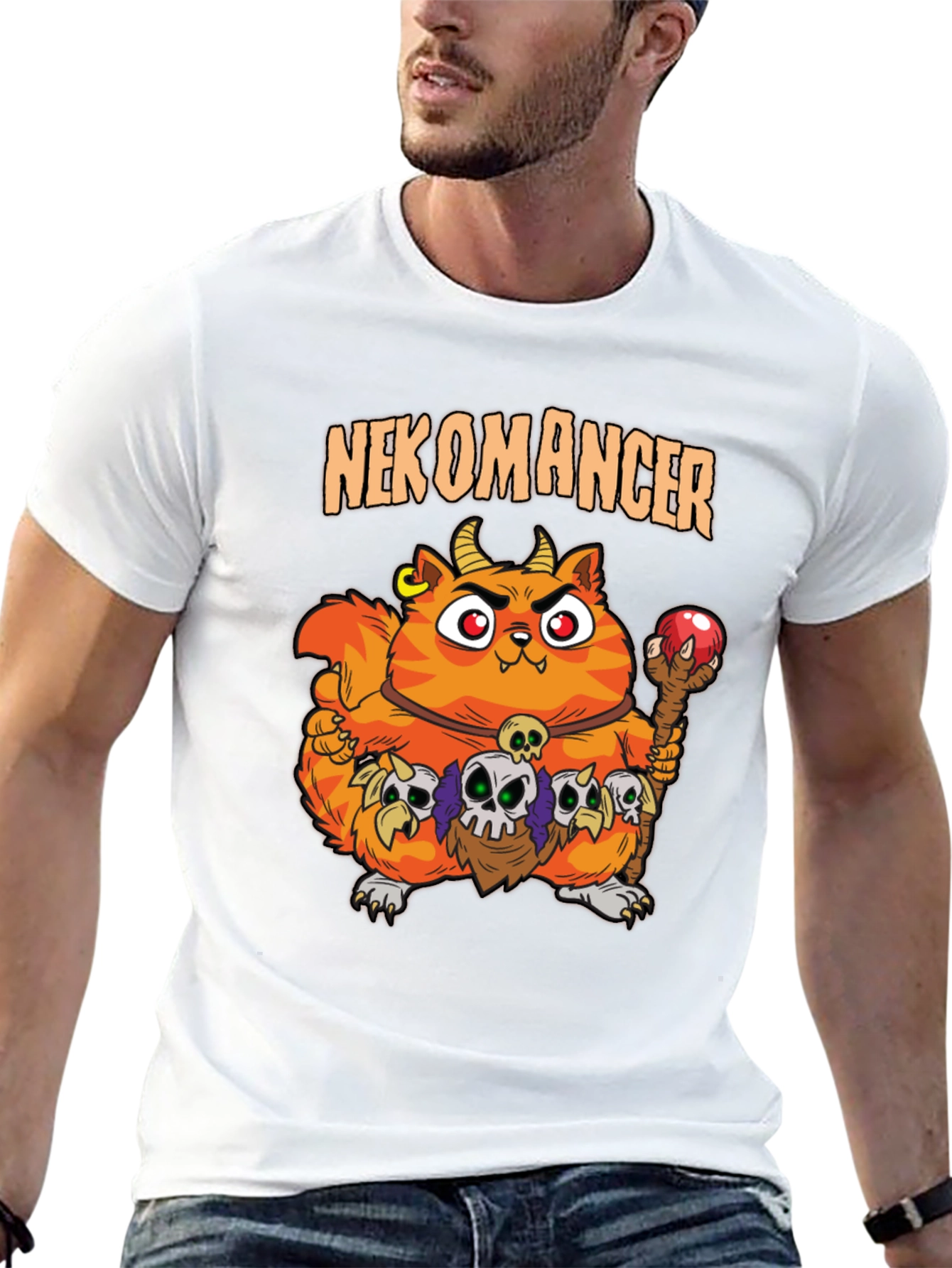Nekomancer Cat T-Shirt - Funny Graphic Tee