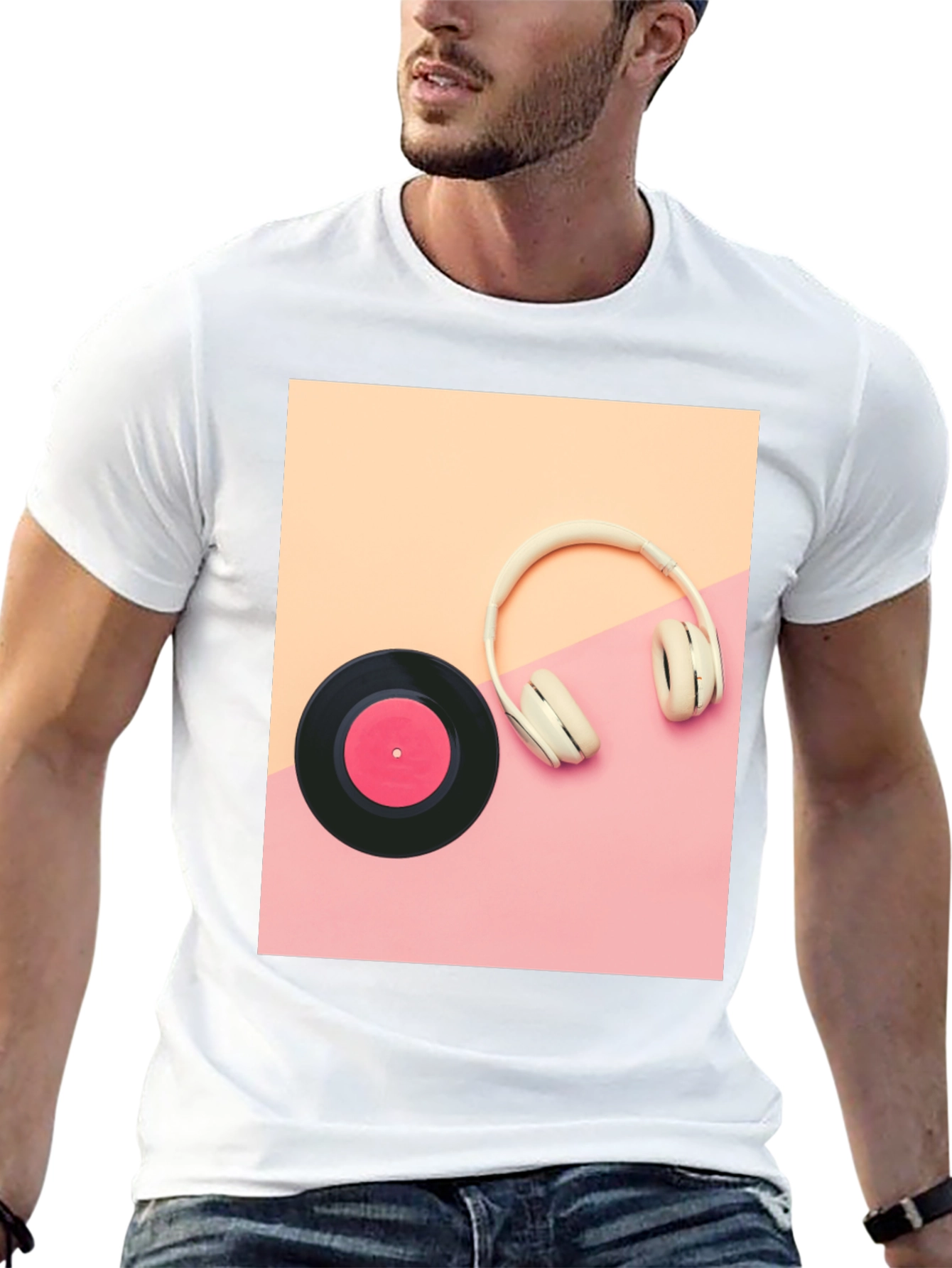 Retro Vibes T-Shirt: Vinyl & Headphones Graphic Tee