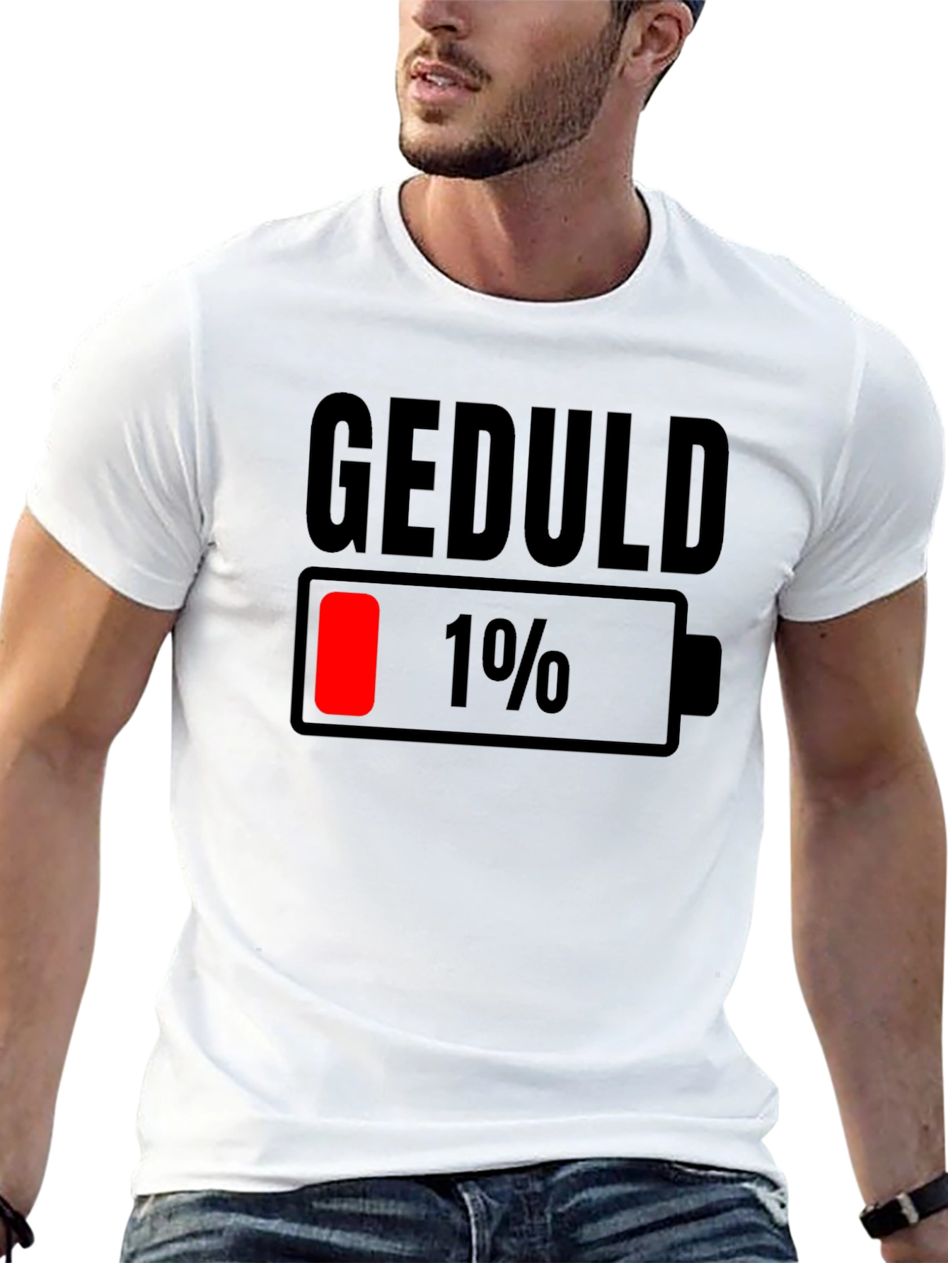 Geduld 1% Low Battery Graphic T-Shirt