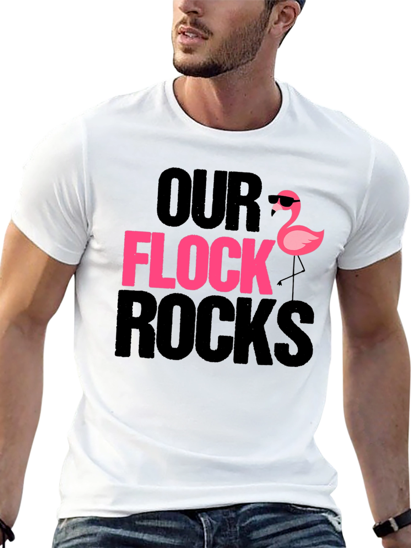 Our Flock Rocks T-Shirt - Novelty Graphic Tee