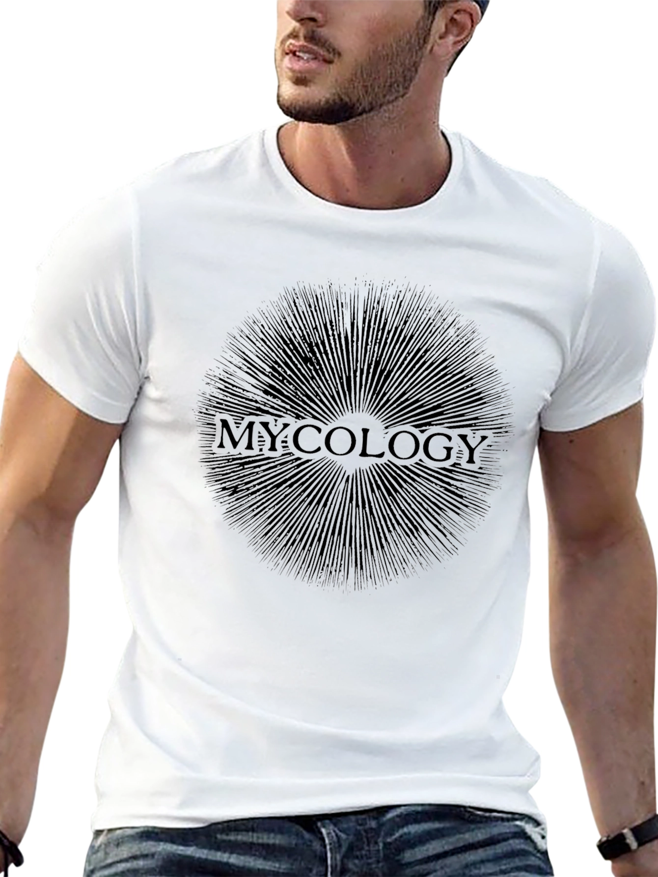 Mycology T-Shirt - Mushroom Spore Print - Black