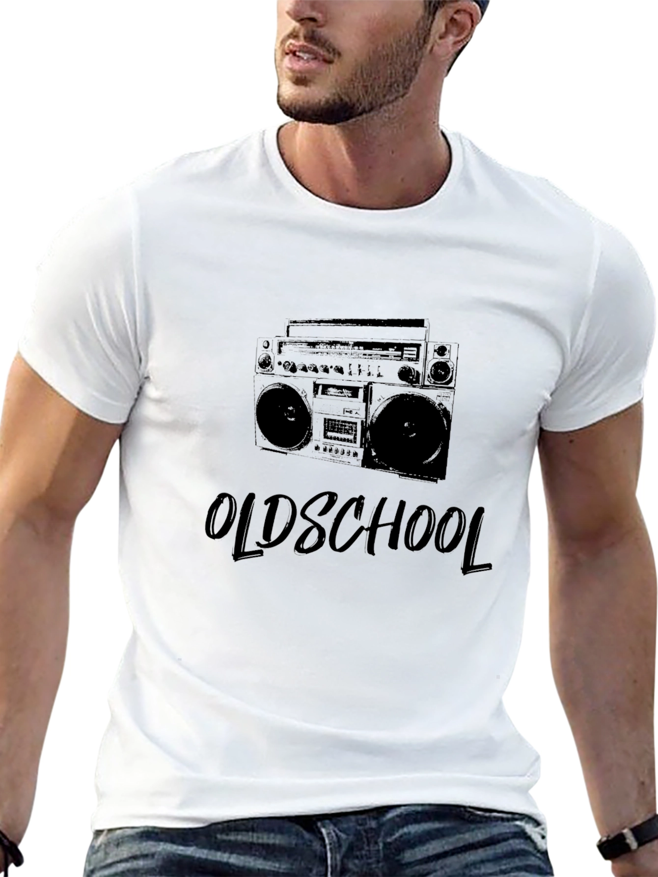 Old School Boombox Graphic T-Shirt