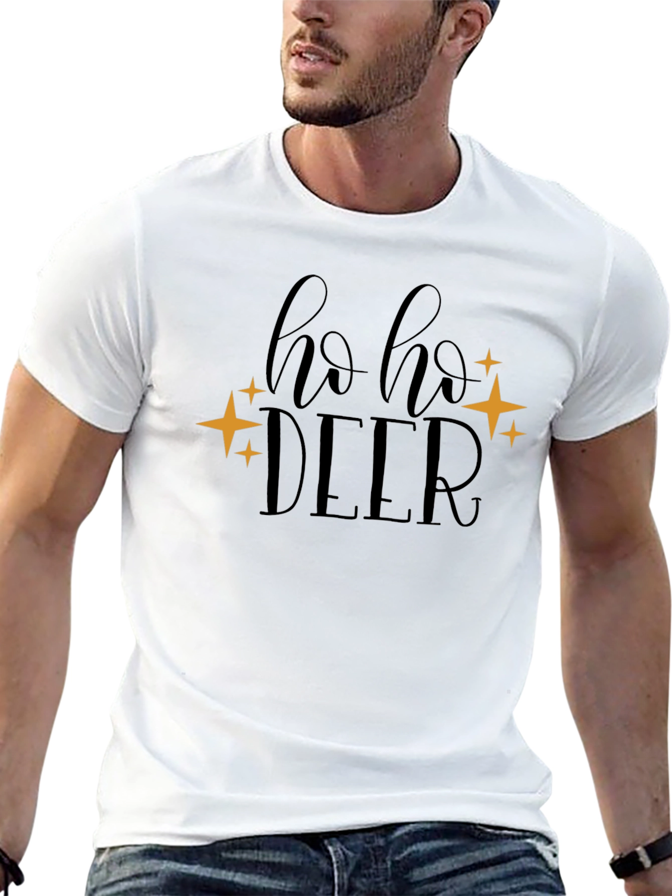 Ho Ho Deer Graphic Tee - Christmas T-Shirt