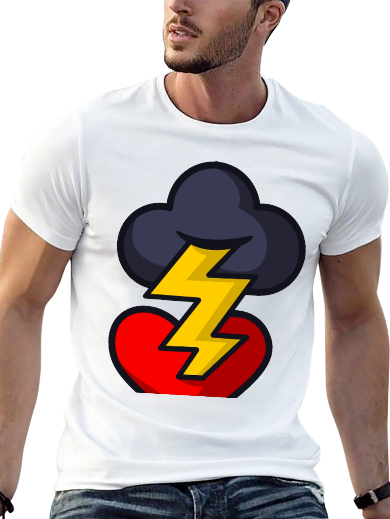 Stormy Heart Graphic Tee - Bold Design