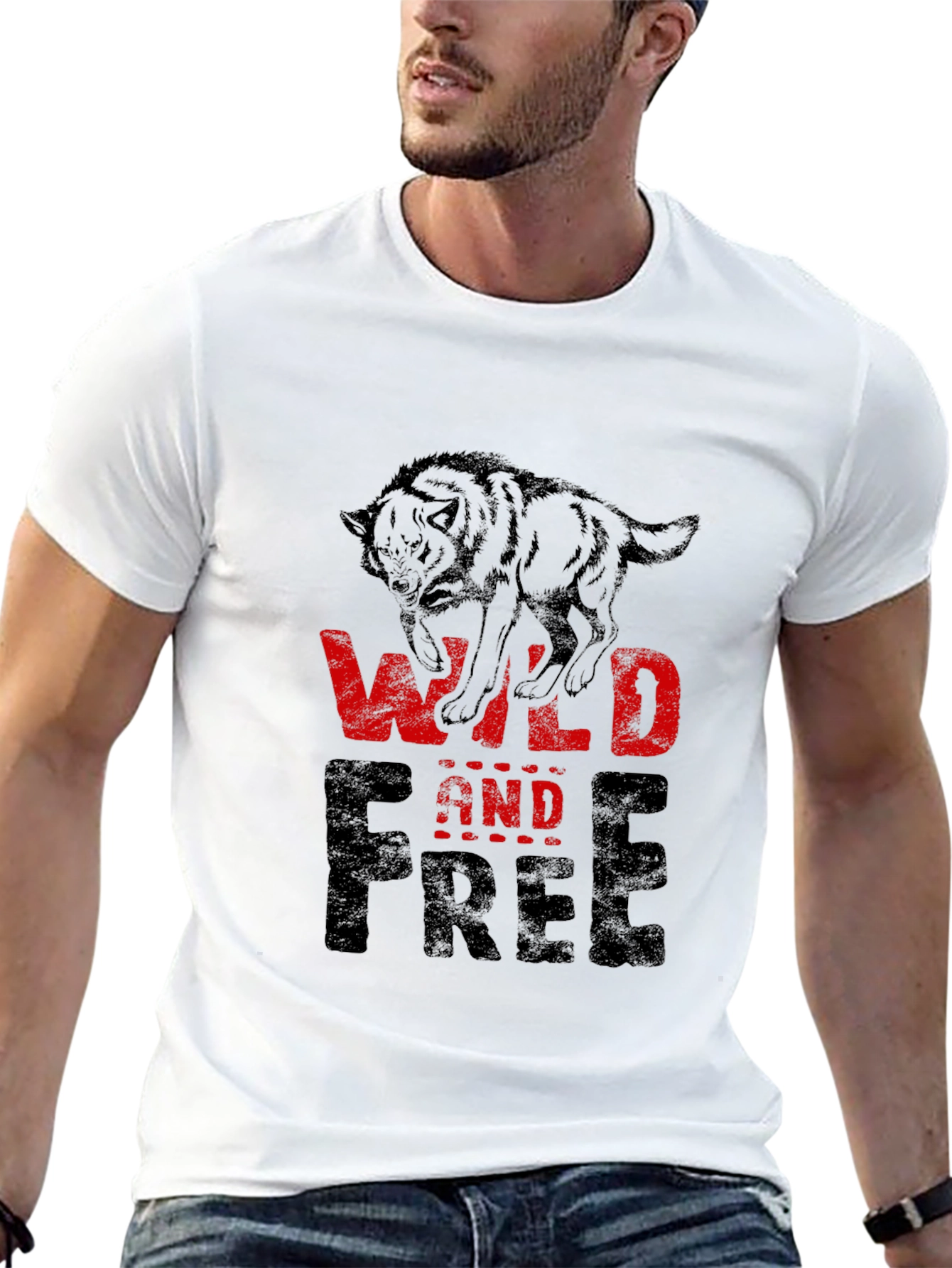 Wild and Free Wolf Graphic T-Shirt