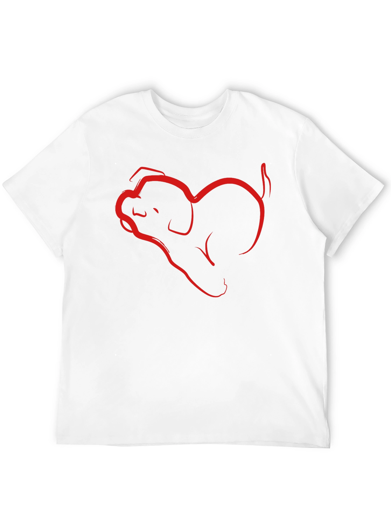 Dog Heart Line Art Graphic T-Shirt