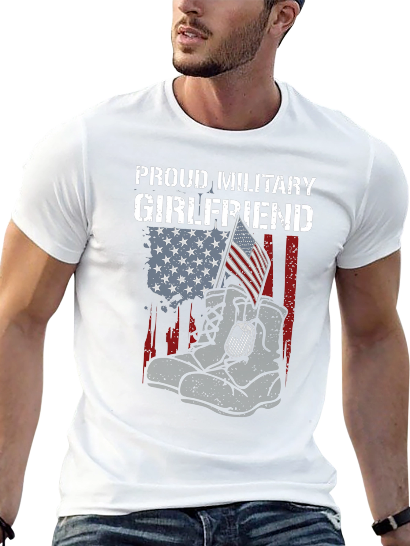 Proud Military Girlfriend Graphic Tee