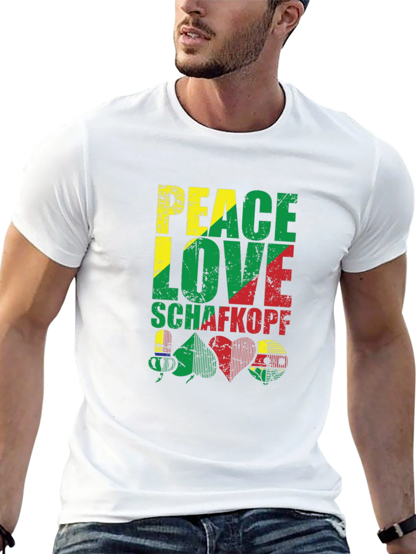 Peace Love Schafkopf Card Game Black T-Shirt