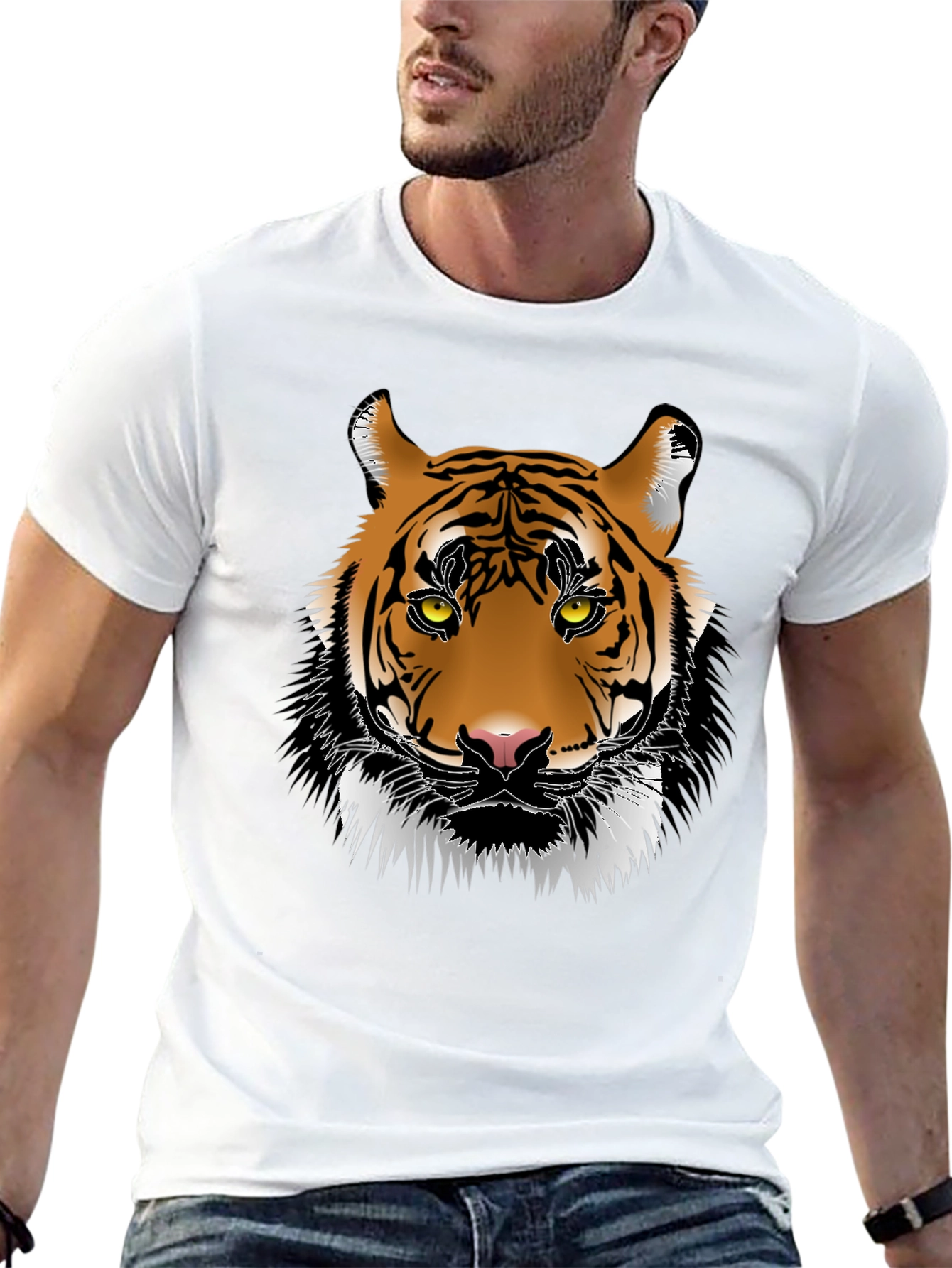Cool Tiger Graphic Print Black T-Shirt