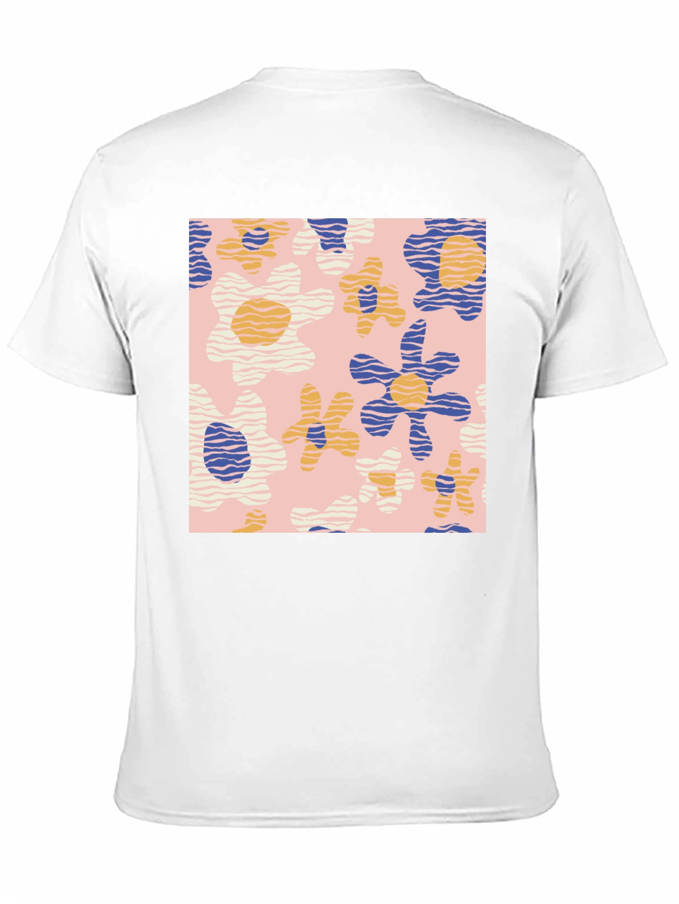 Retro Floral Print Black T-Shirt