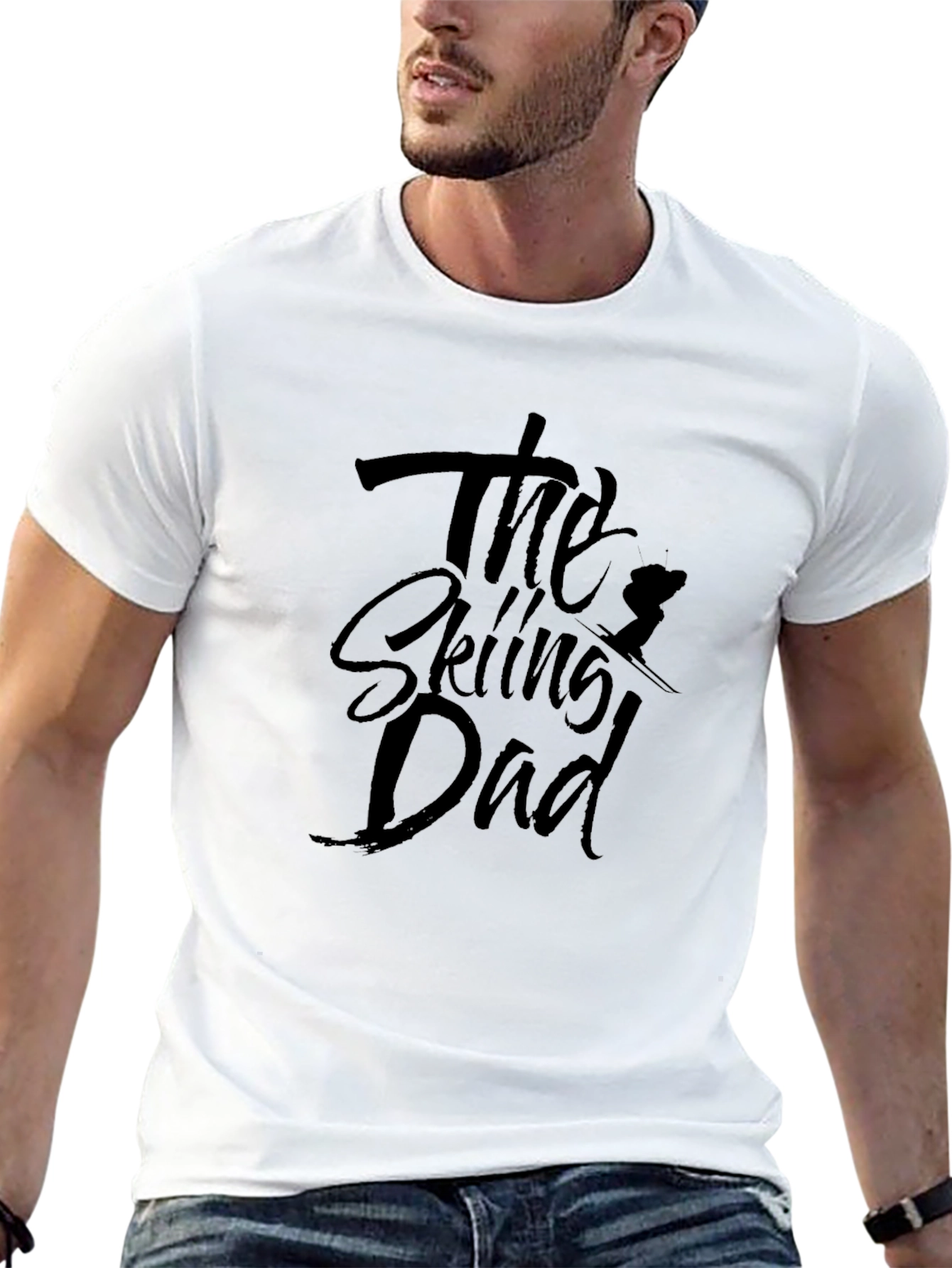 The Skiing Dad T-Shirt - Black Cotton Tee