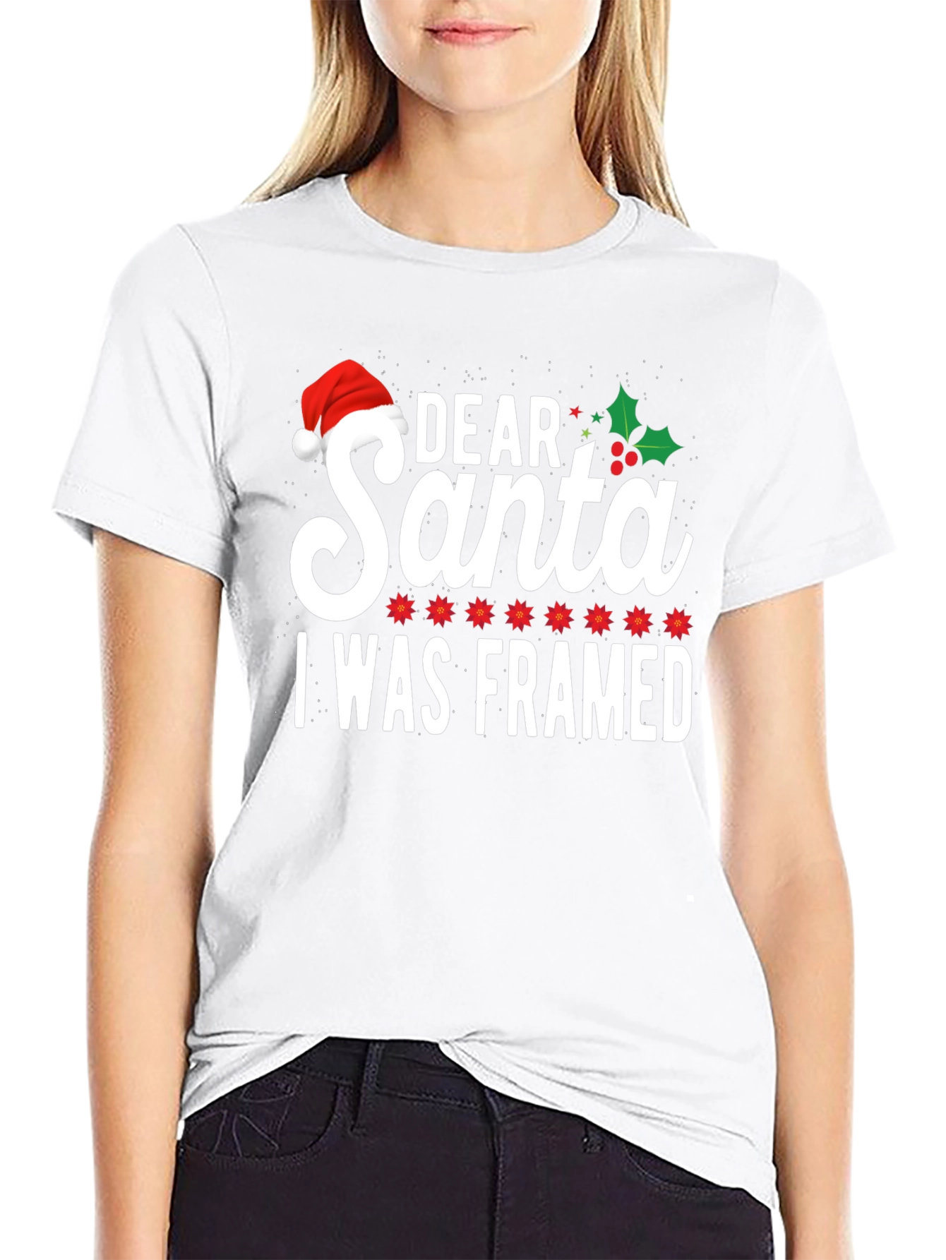Dear Santa I Was Framed Graphic T-Shirt