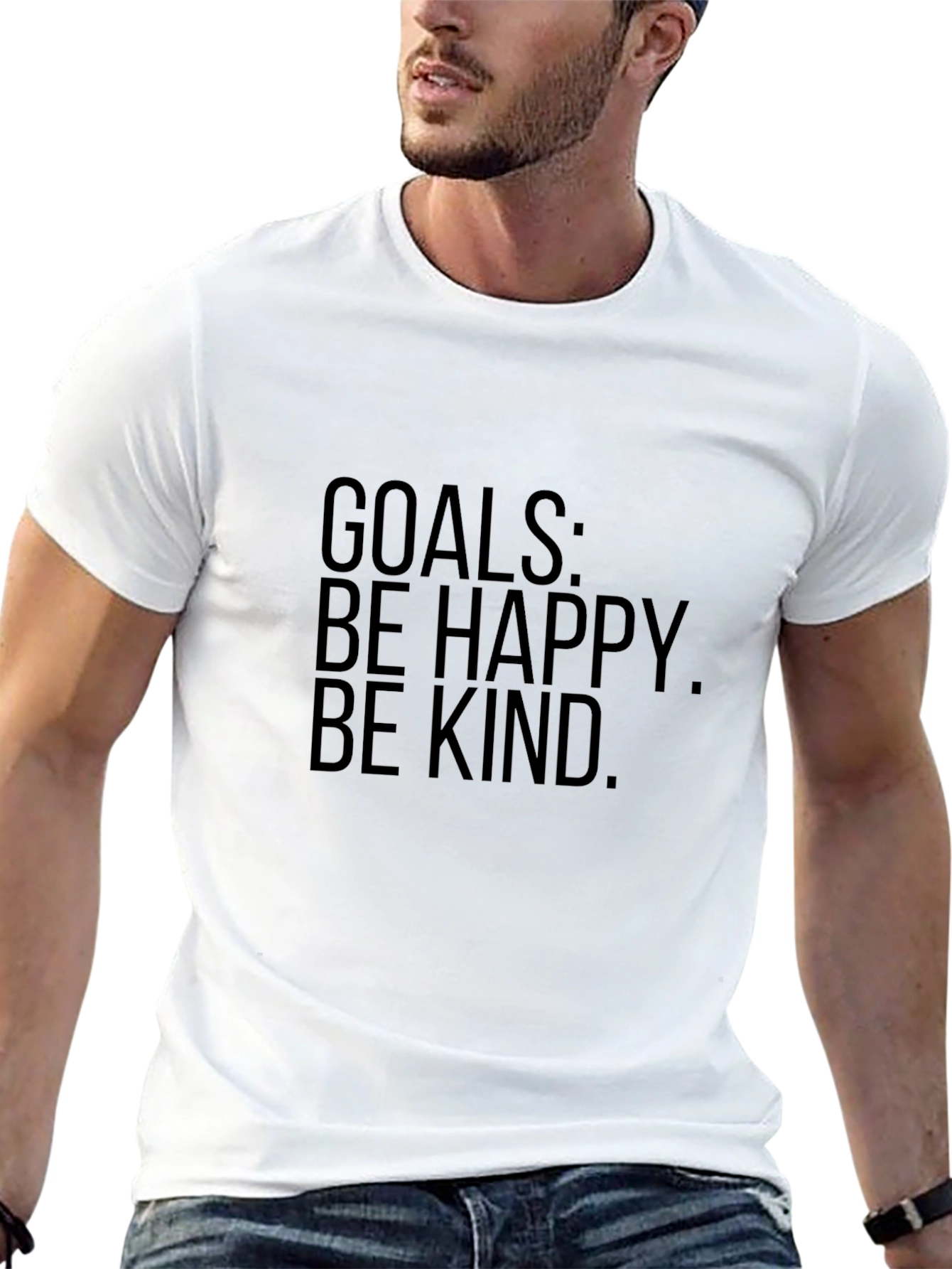 Goals T-Shirt - Be Happy Be Kind Graphic Tee