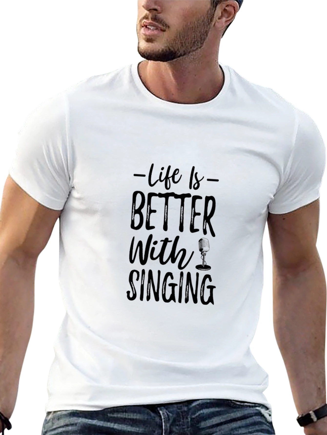 Life is Better With Singing Black Graphic Tee