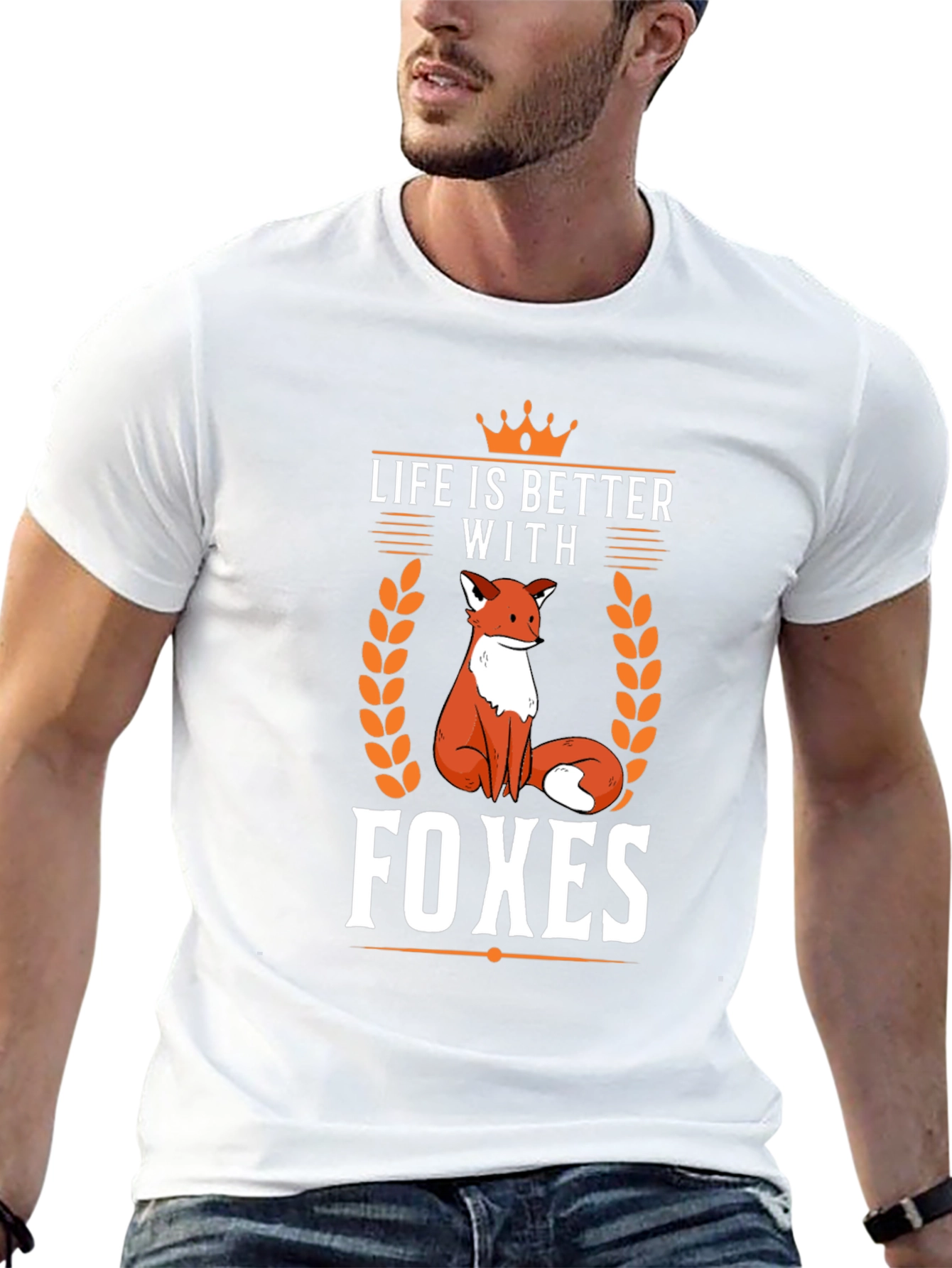 Life is Better with Foxes Black T-Shirt