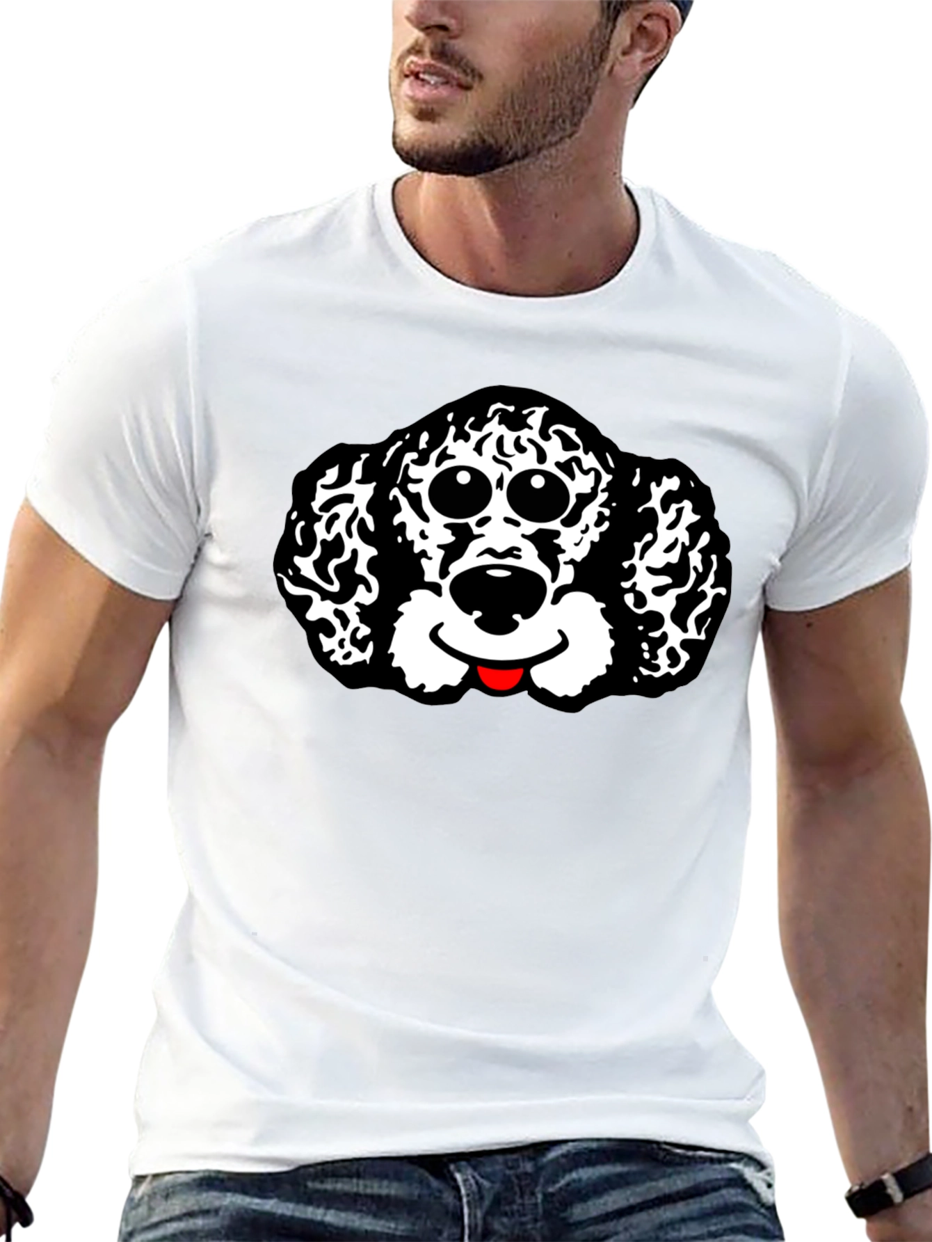 Dog Graphic Black T-Shirt | Soft Cotton Tee
