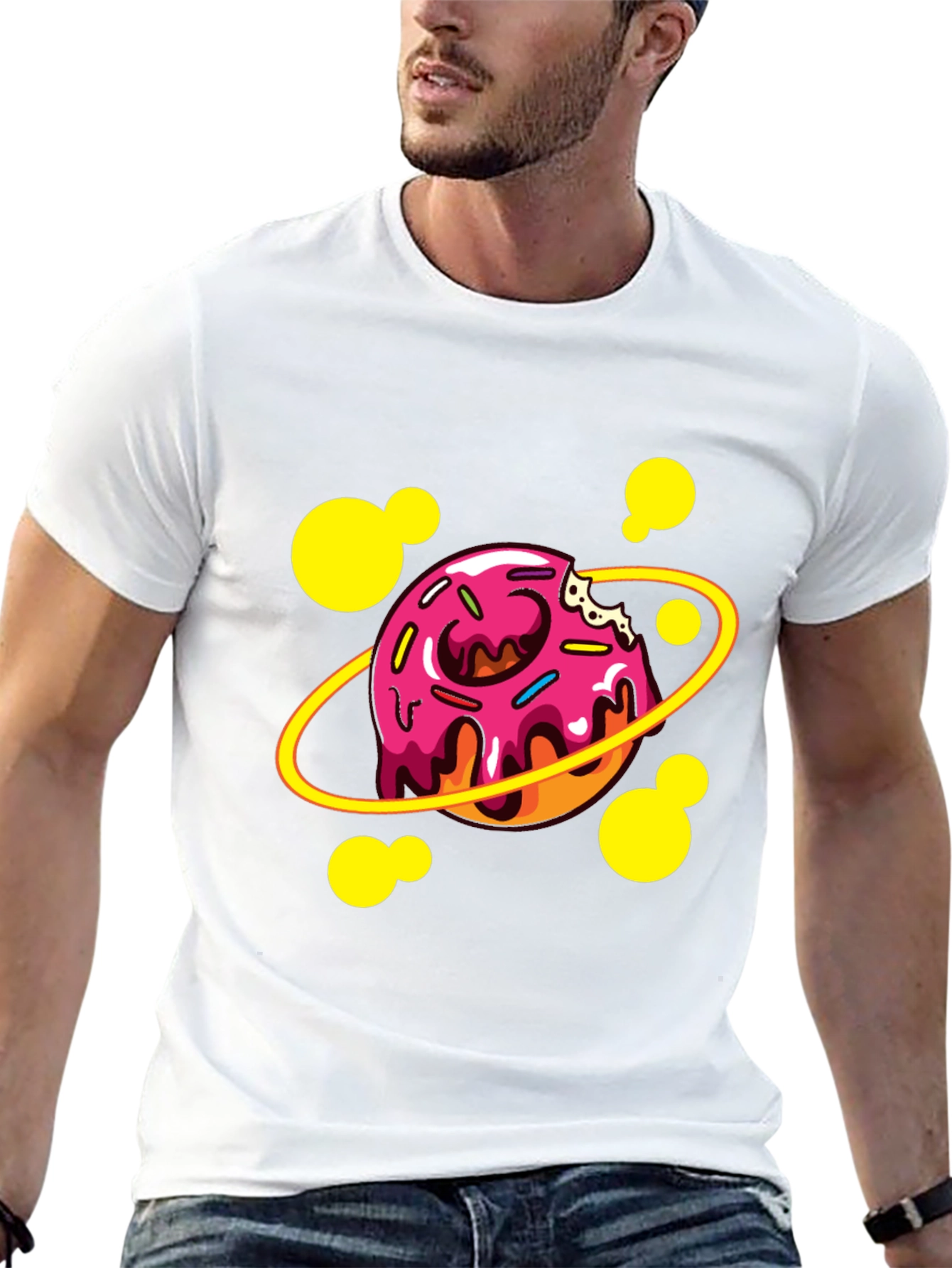 Donut Planet Graphic T-Shirt - Black