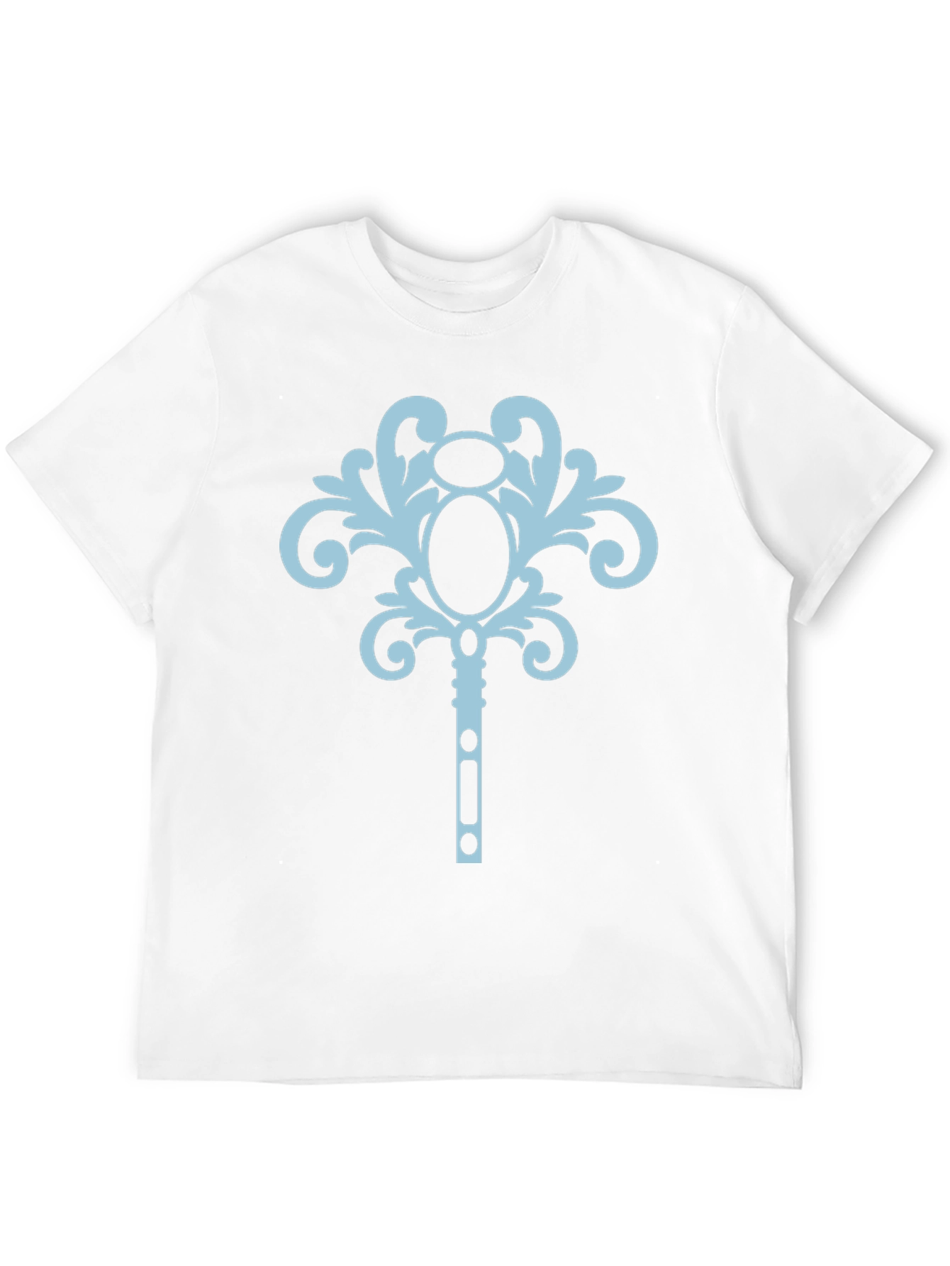 Black T-Shirt with Ornamental Key Design