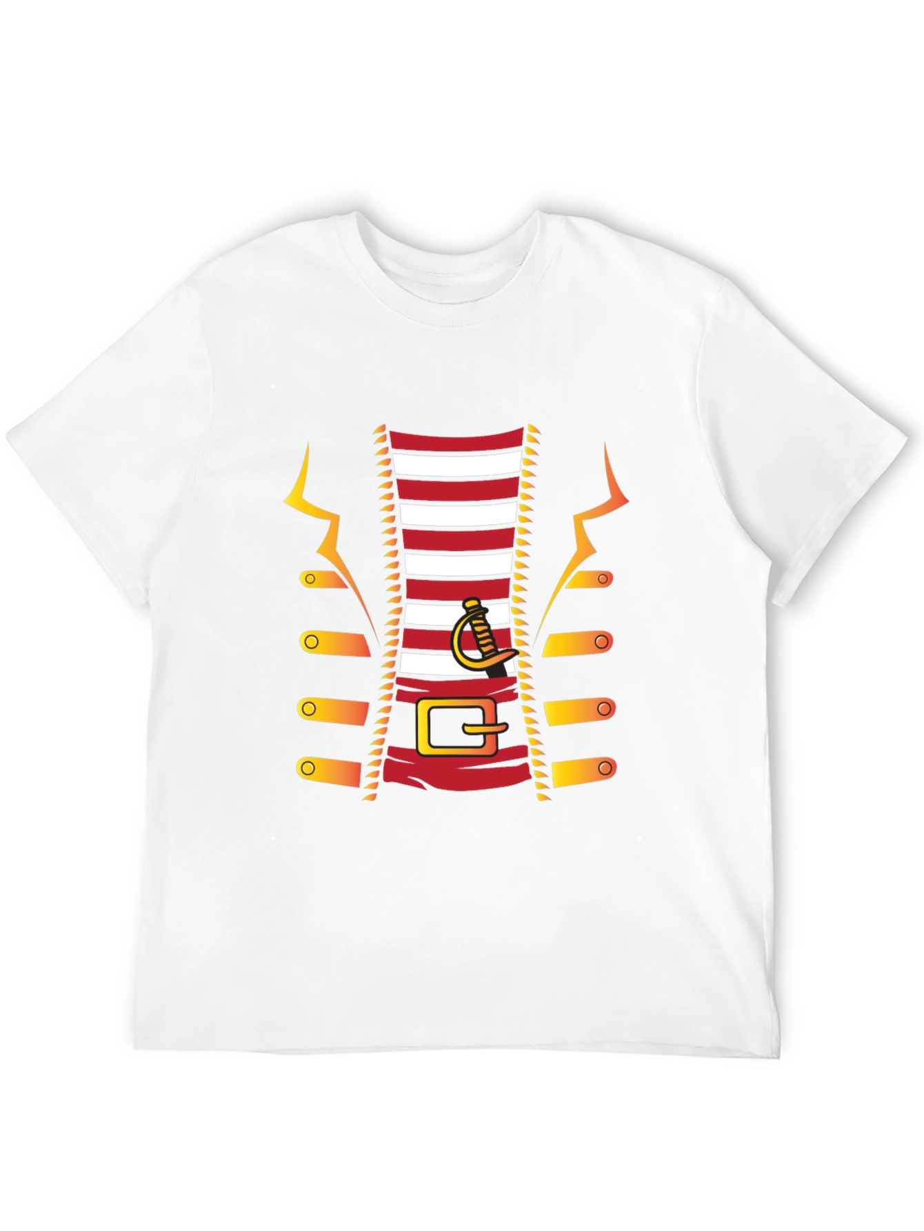 Pirate Costume T-Shirt - Red and White Striped Design