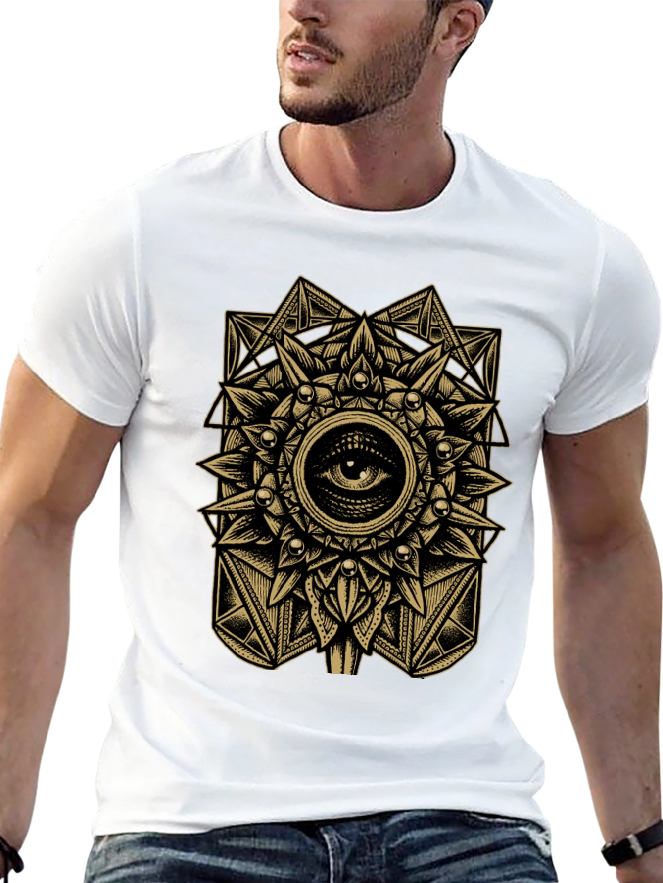 Mystic Eye Mandala Graphic Tee - Black