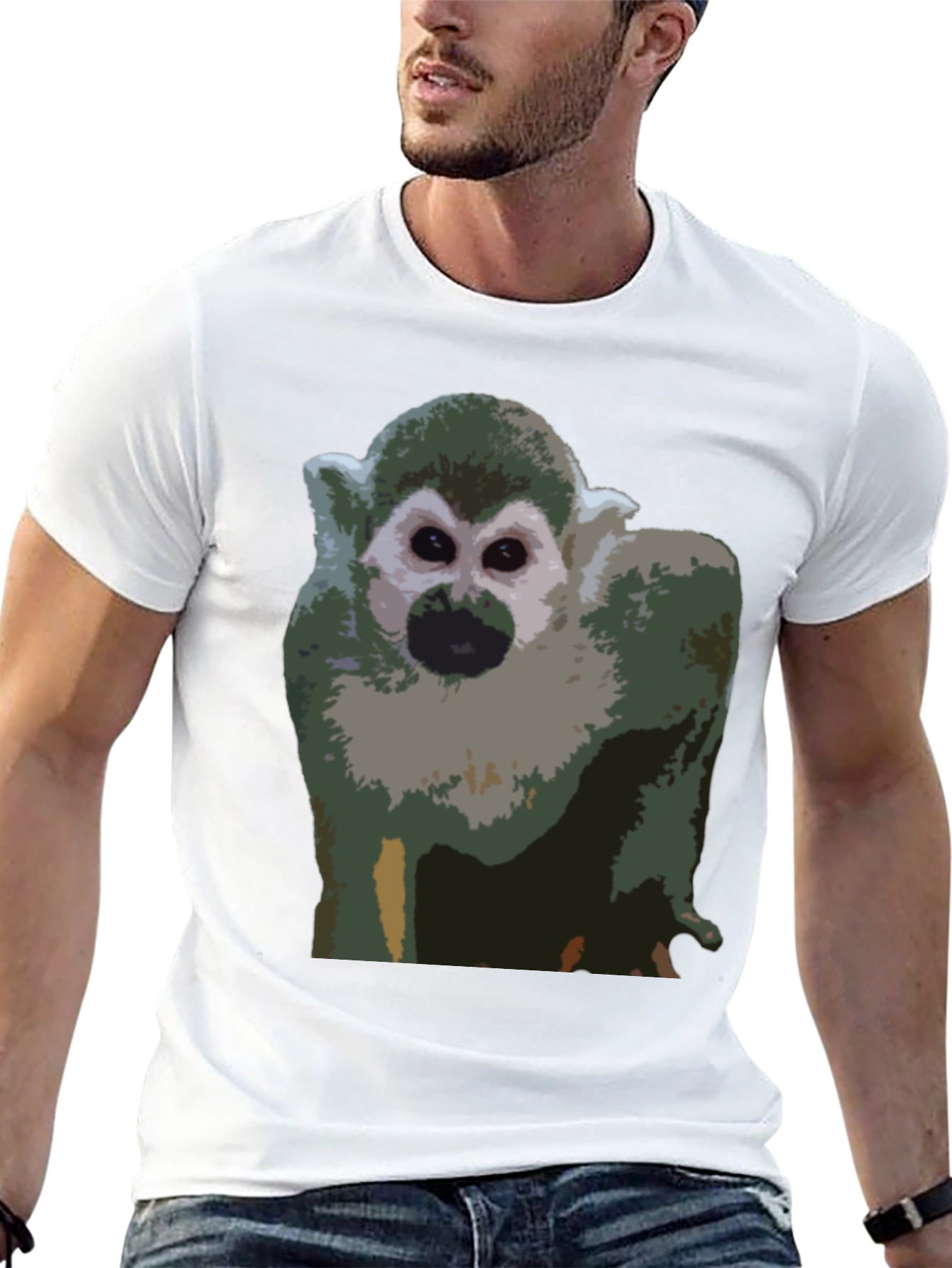 Monkey Graphic T-Shirt - Black Cotton Tee