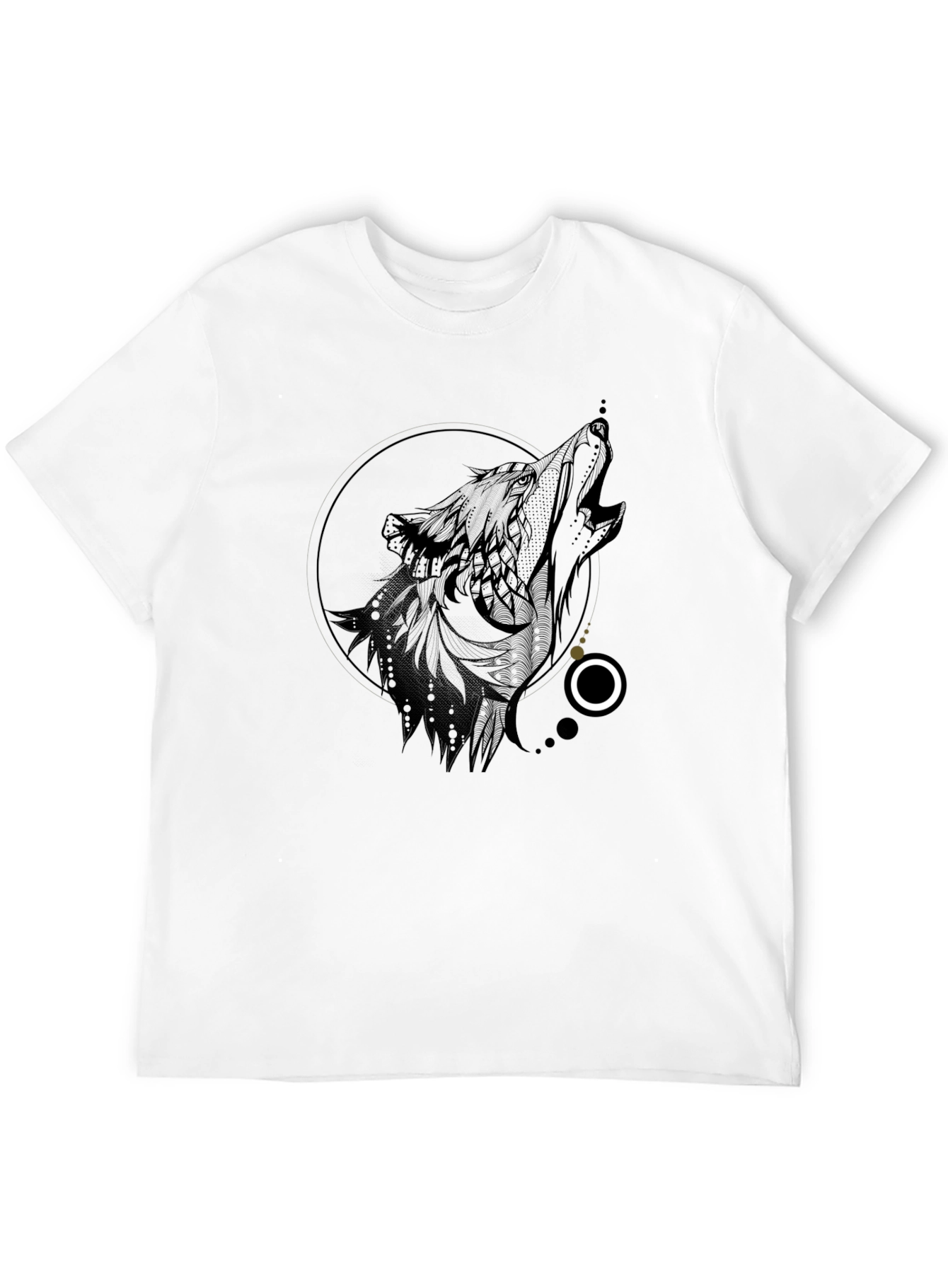 Wolf Graphic Black T-Shirt - Unique Design