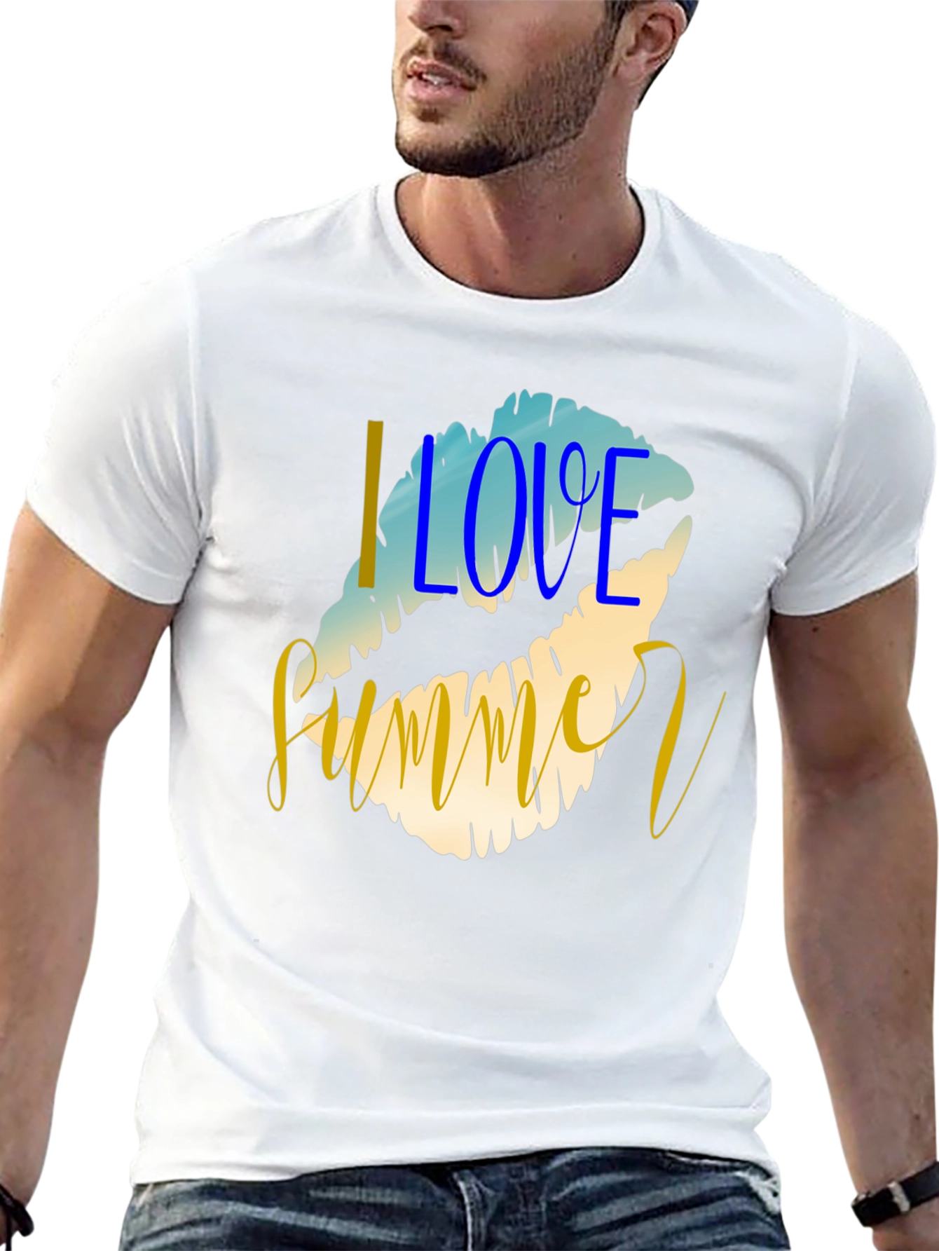 I Love Summer Graphic Tee - Black Casual T-Shirt