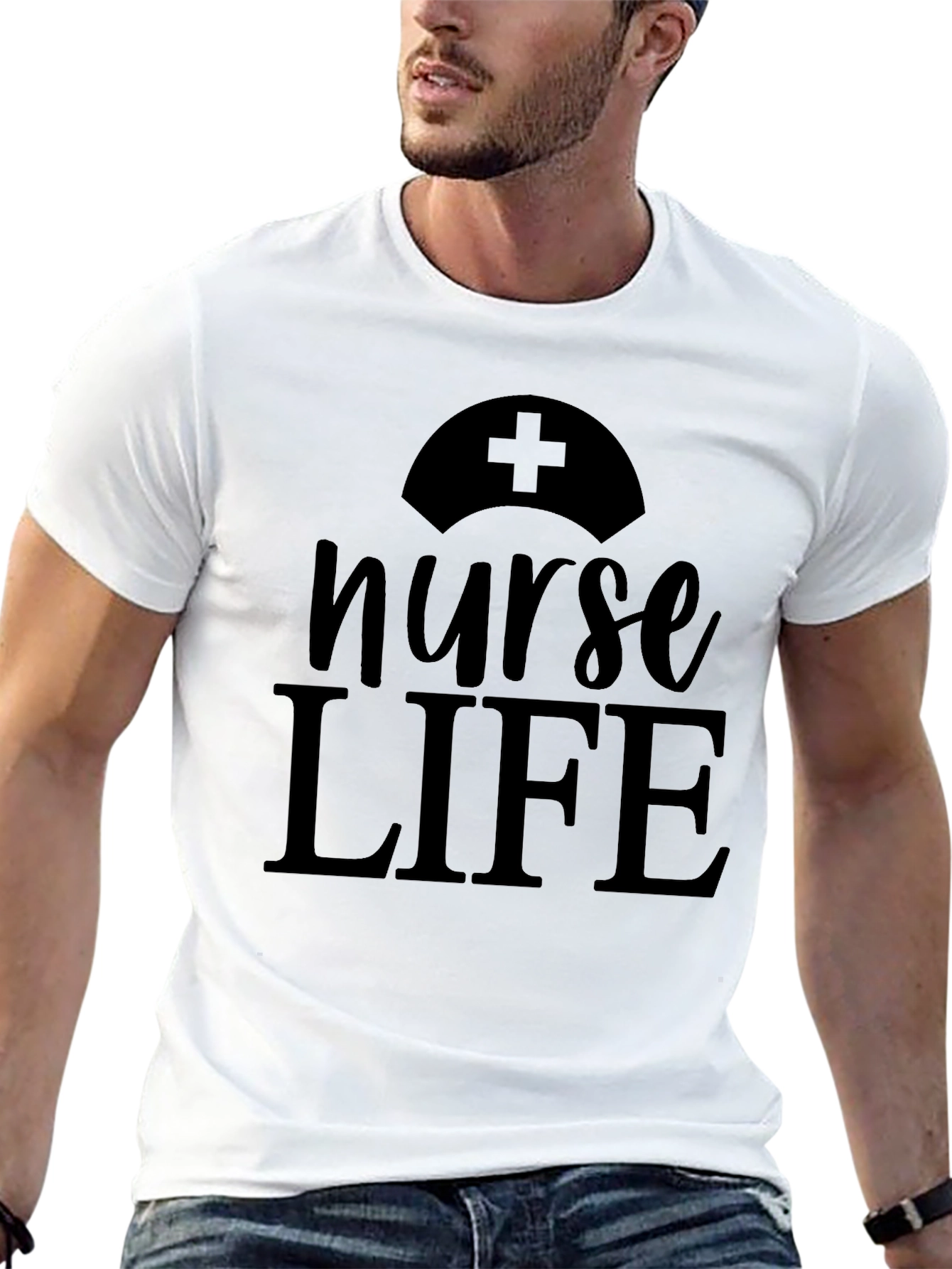 Nurse Life Graphic Tee - Black Cotton Comfort