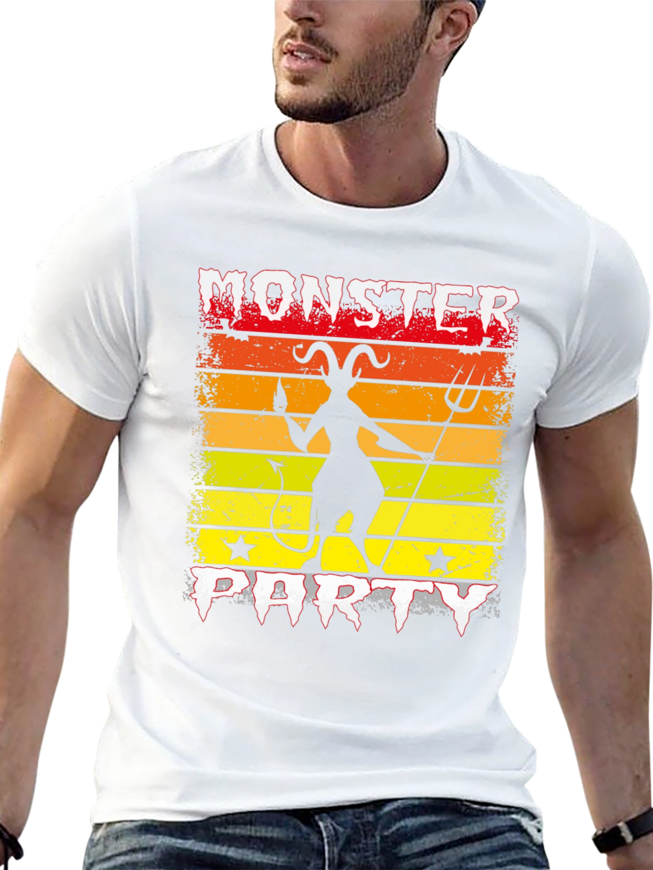 Monster Party Graphic Tee - Devil Silhouette