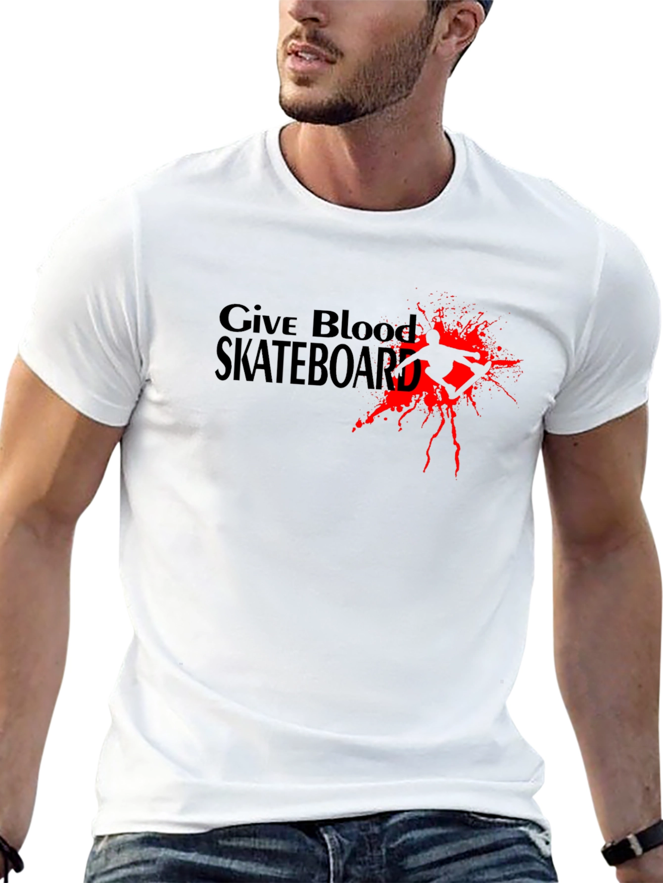 Give Blood Skateboard Graphic T-Shirt
