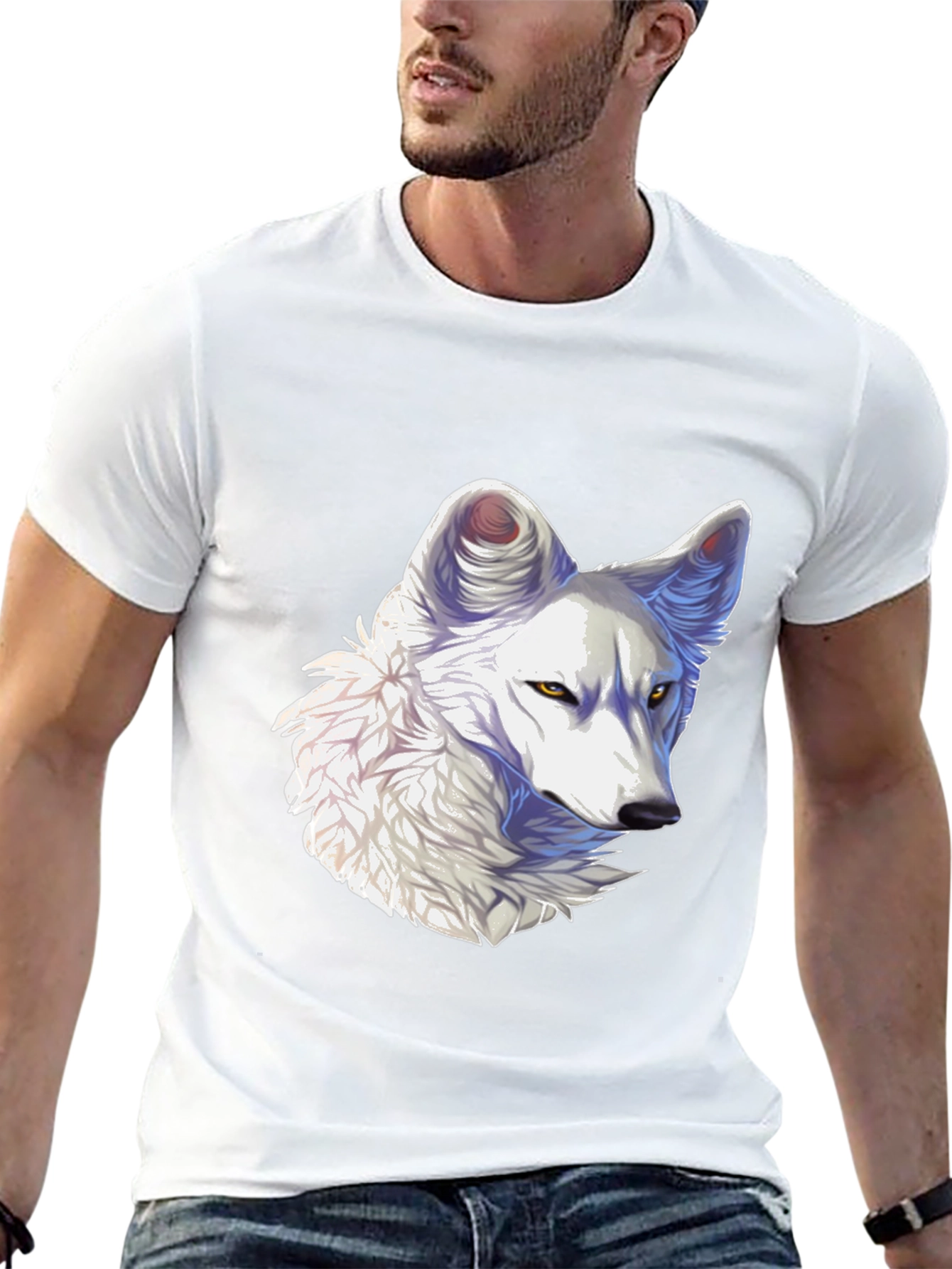 Arctic Wolf Graphic Tee - Black Cotton Blend