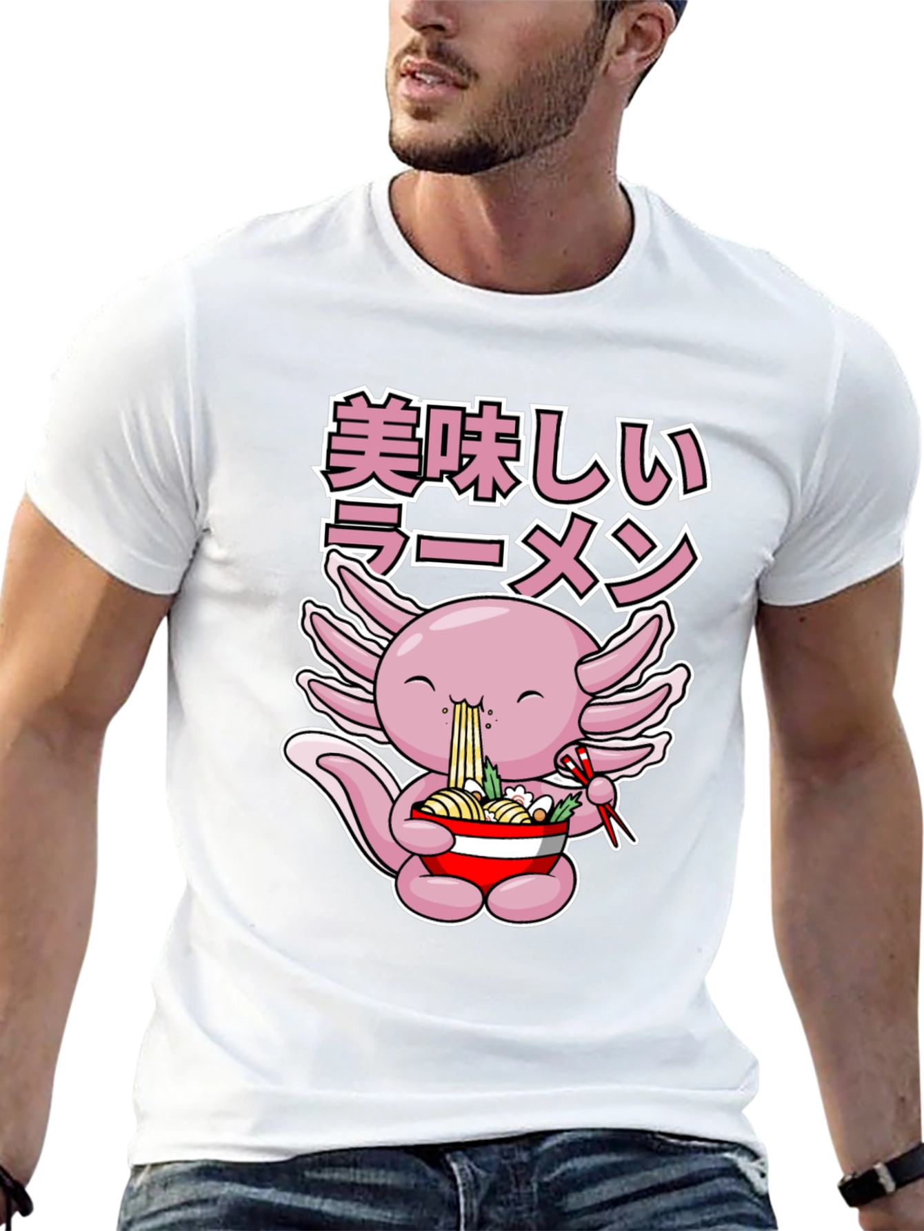Axolotl Ramen T-Shirt - Cute Anime Foodie Tee