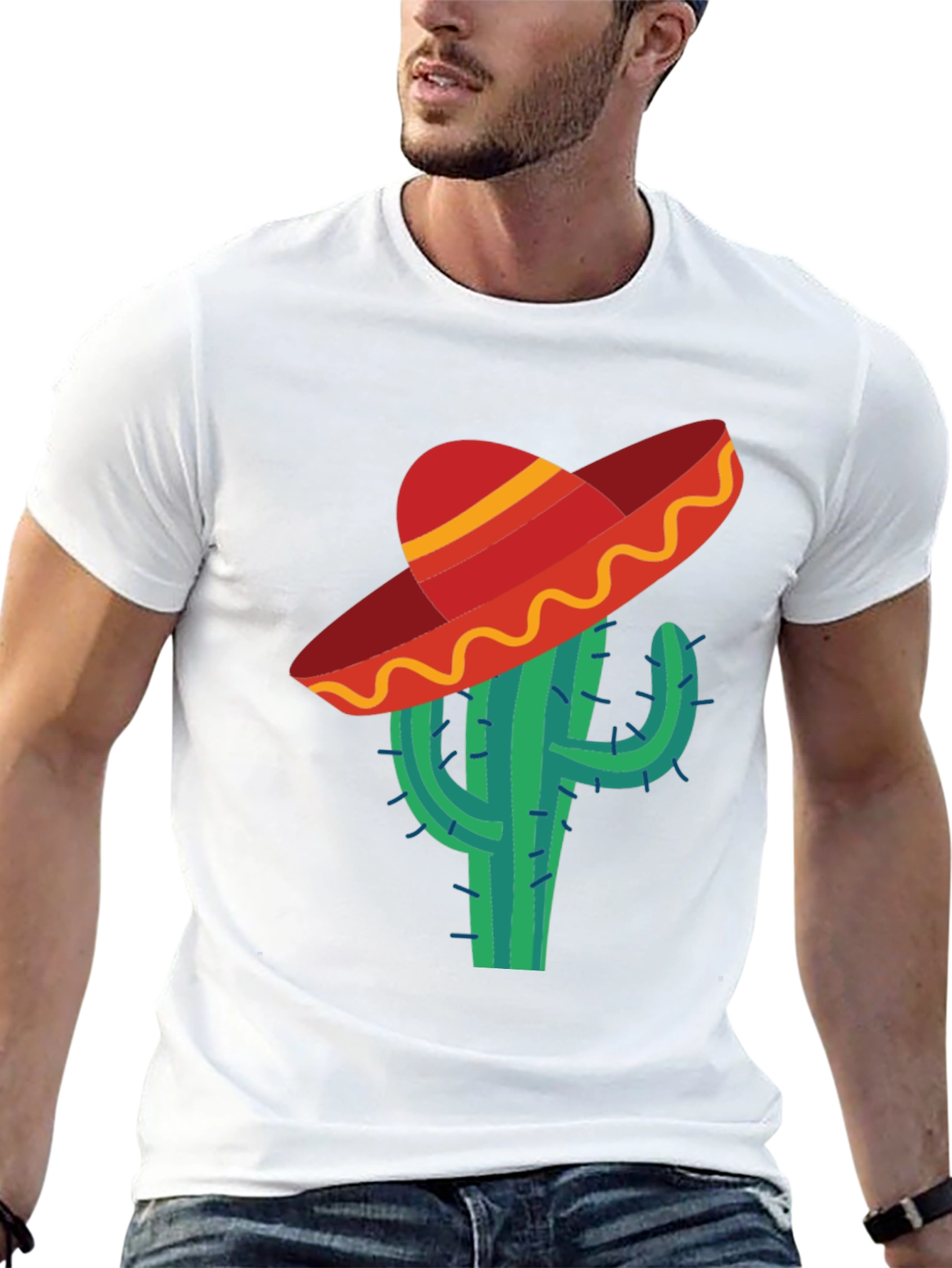 Cactus Sombrero Tee - Novelty Mens T-Shirt